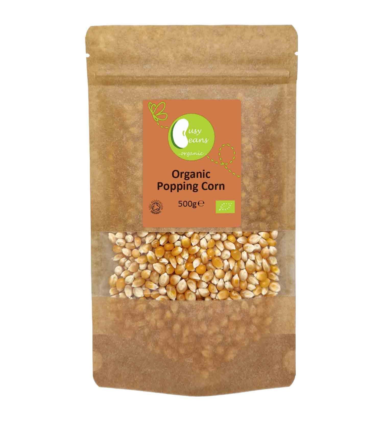Organic Popping Corn - Certified Organic - by Busy Beans Organic (500g) - Buy Online on SooperMarket.com