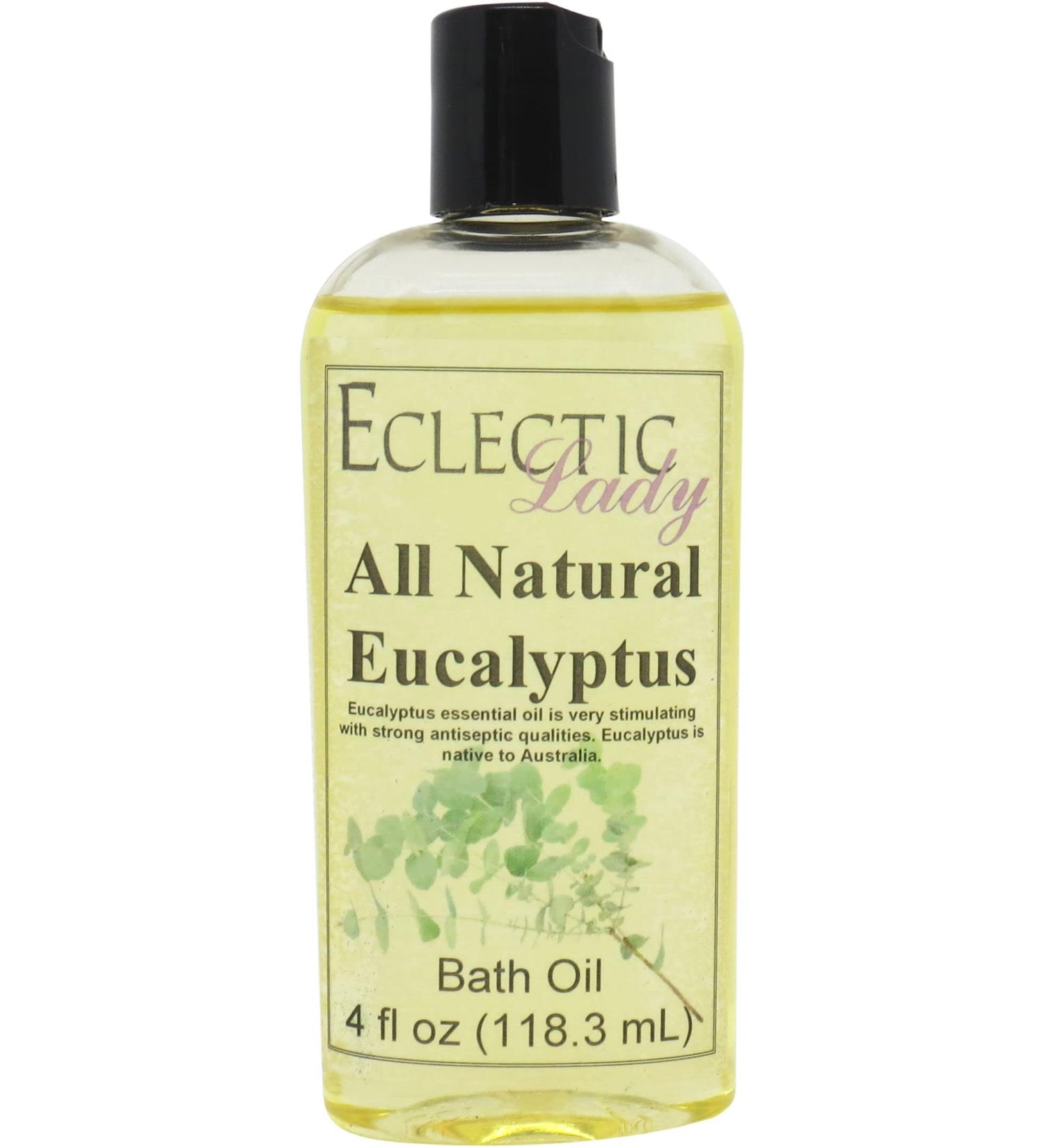 Eucalyptus Bath Oil by Eclectic Lady | Relaxing Scented Bath Oil for Dry Skin | Moisturizing Body Oil (4 oz) - Nourishing Daily Shower Oil - Buy Online on SooperMarket.com