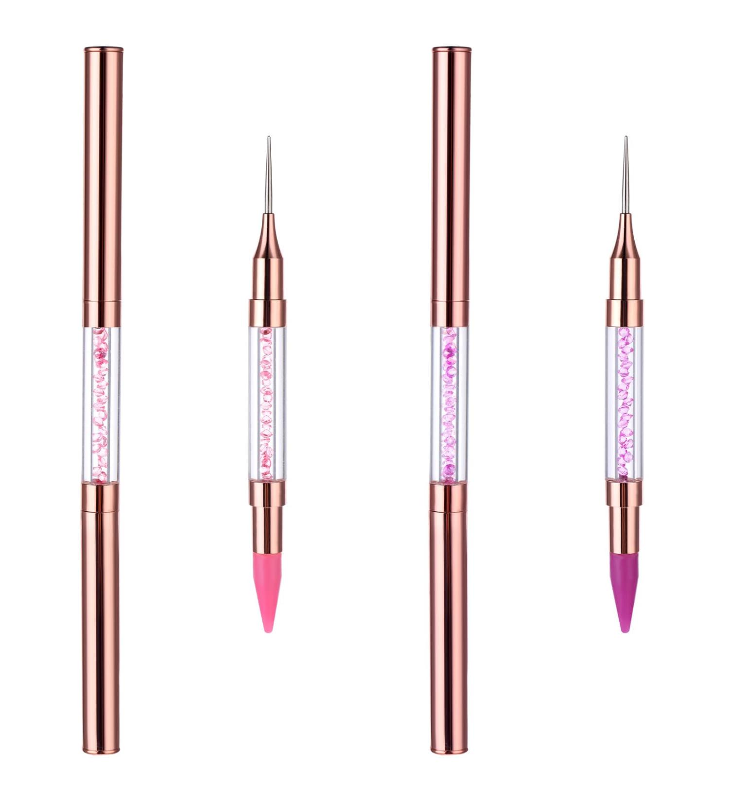 Jeffdad Double Head Nail Rhinestone Picker Set - Pink & Purple | DIY Nail Art Tool with Gems Crystals - Buy Online on SooperMarket.com