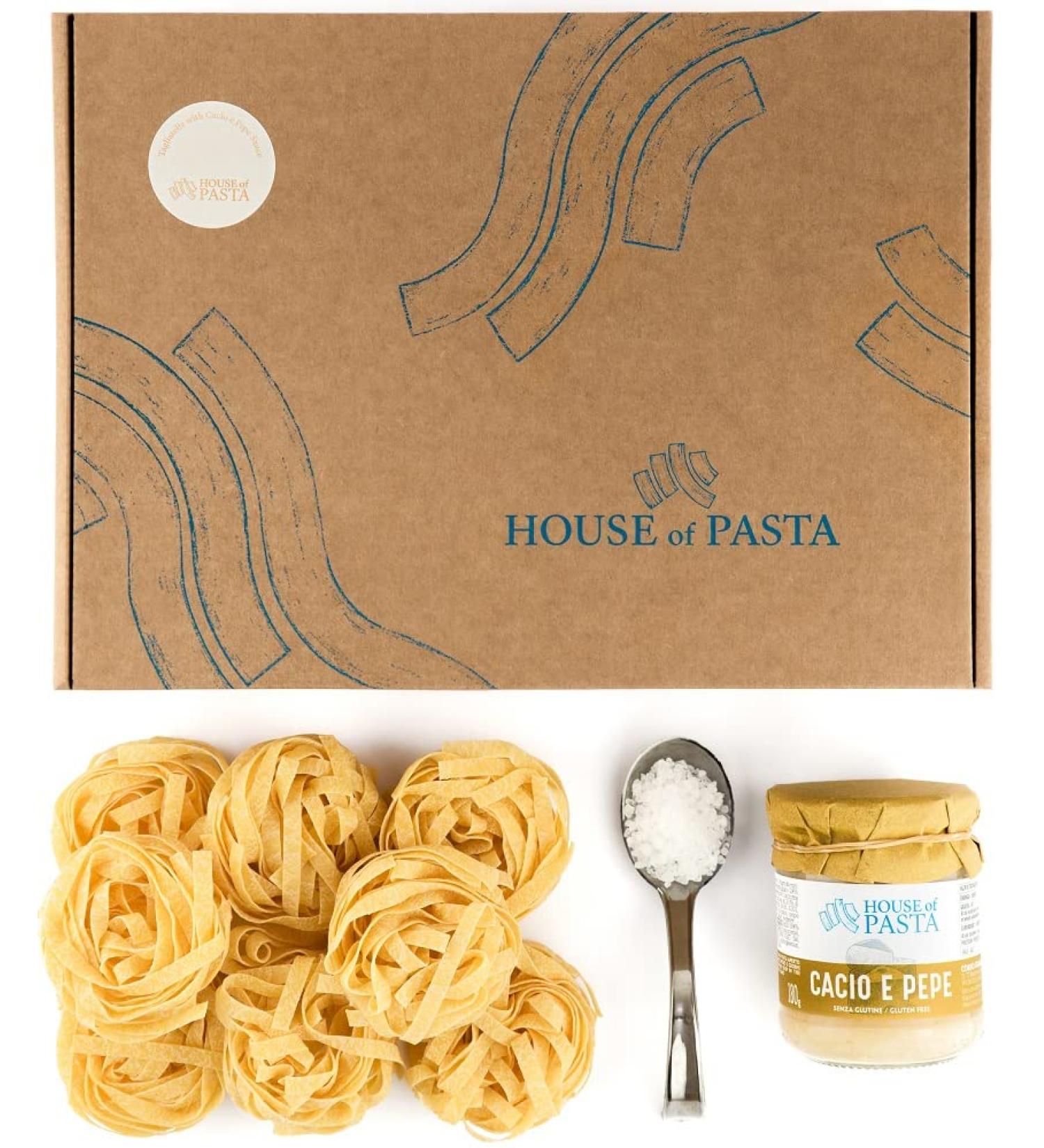 Double Portion Gourmet Tagliatelle with Cacio e Pepe Sauce | Italian Artisan Dried Egg Pasta | Restaurant-Quality Dish Ready in 6 Minutes - Buy Online on SooperMarket.com
