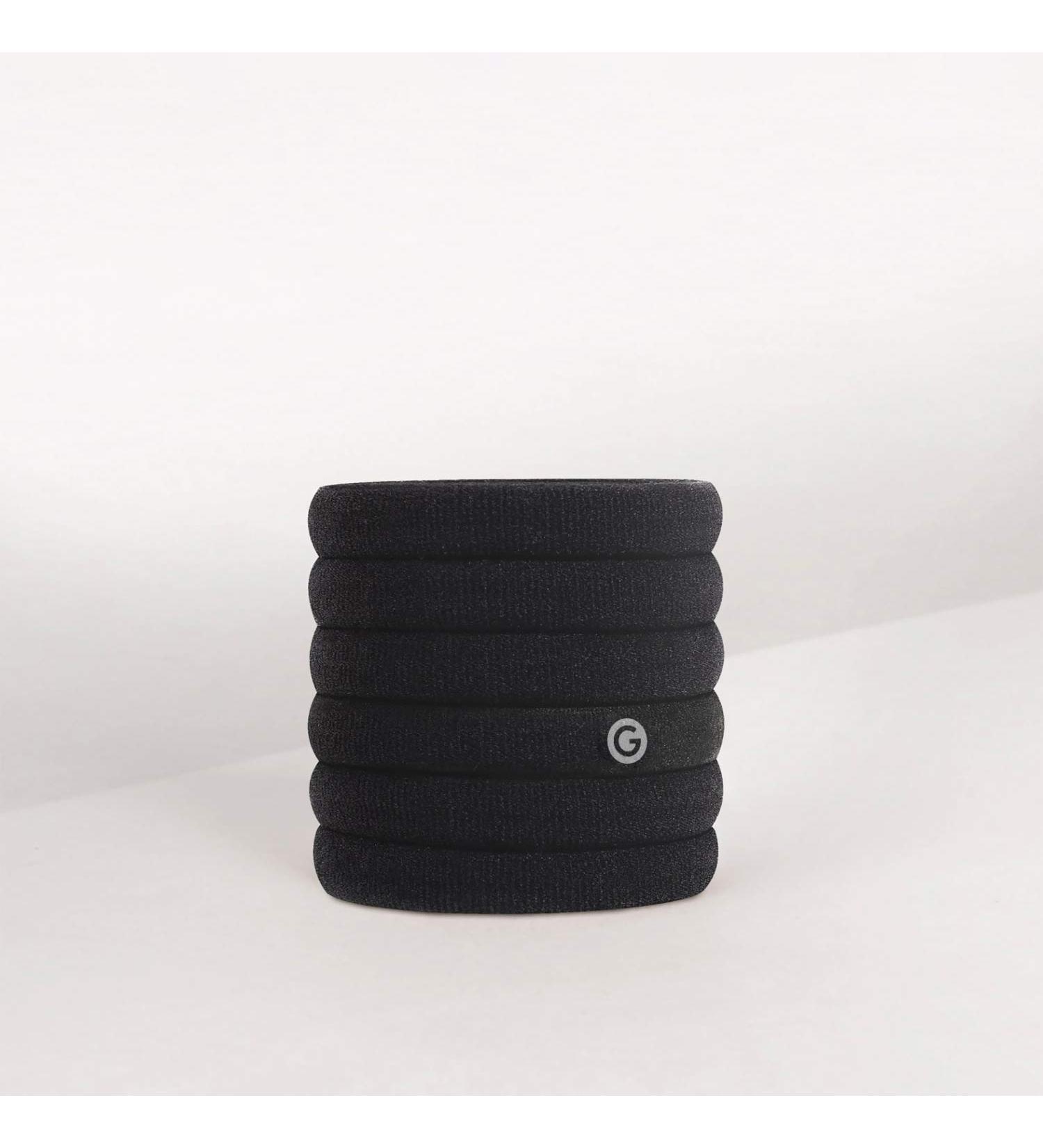 Gimme Beauty Long & Curly Fit Hair Ties - Black Onyx - Seamless Microfiber Elastics - 6 Pack Hair Bands for All Day Hold and No Damage - Buy Online on SooperMarket.com
