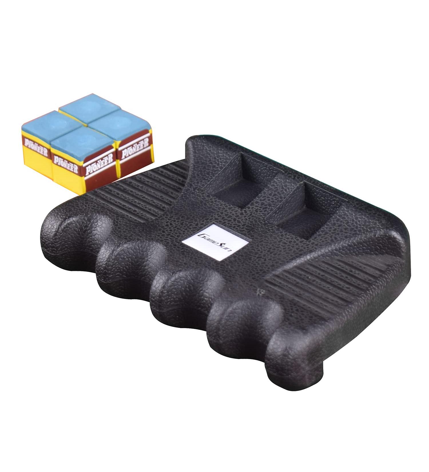 GAMESUN 4 Holes Weighted Pool Cue Holder with 4 Chalks - Cue Sticks Organizer - Buy Online on SooperMarket.com