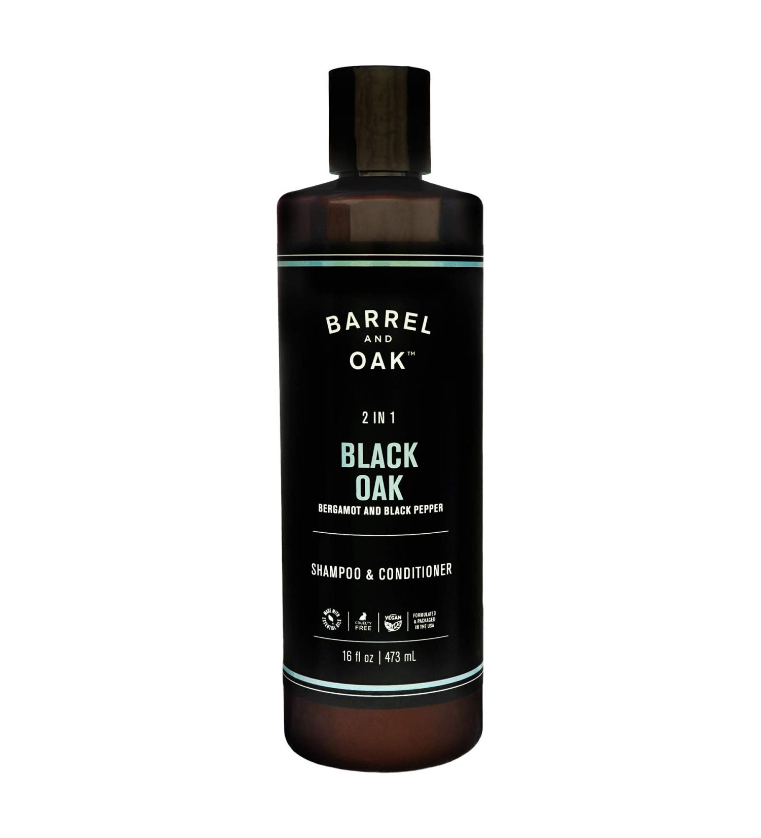 Barrel and Oak 2-in-1 Shampoo & Conditioner for Men | Natural Hair Care Vegan Essential Oil Scent Cleanses & Moisturizes (Black Oak 16 oz - Buy Online on SooperMarket.com