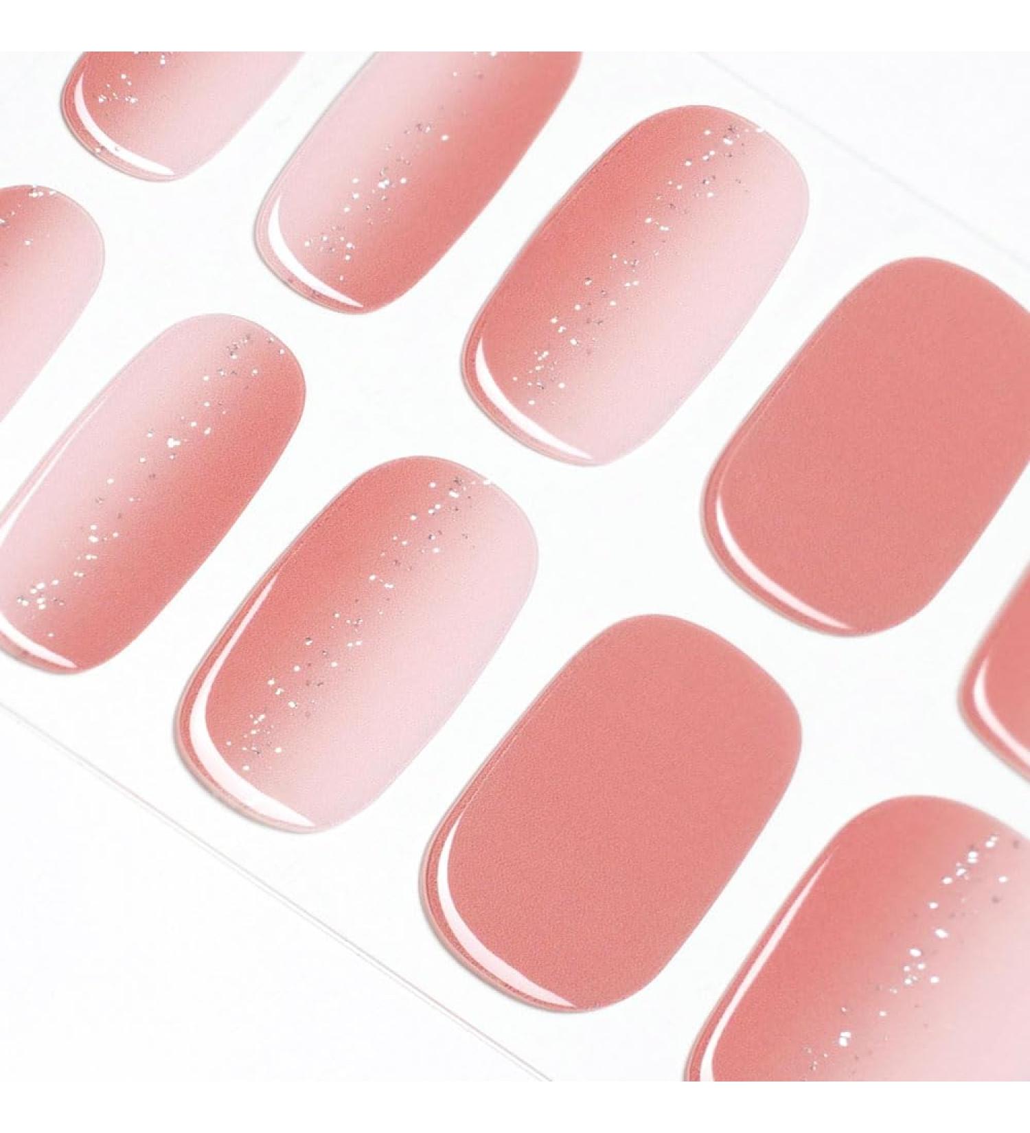 DANNI & TONI 28 Strawberry Daiquiri Gel Nail Stickers - Salon-Quality Semi Cured Manicure Set - Buy Online on SooperMarket.com