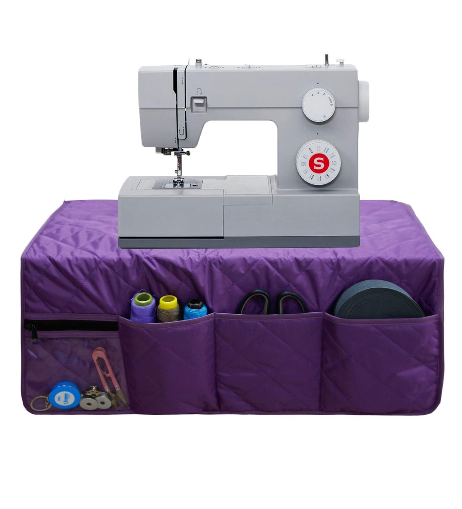 Sewing Machine Table Pad with 4 Pockets - Purple Dust Cover for Accessories Organizer - Buy Online on SooperMarket.com