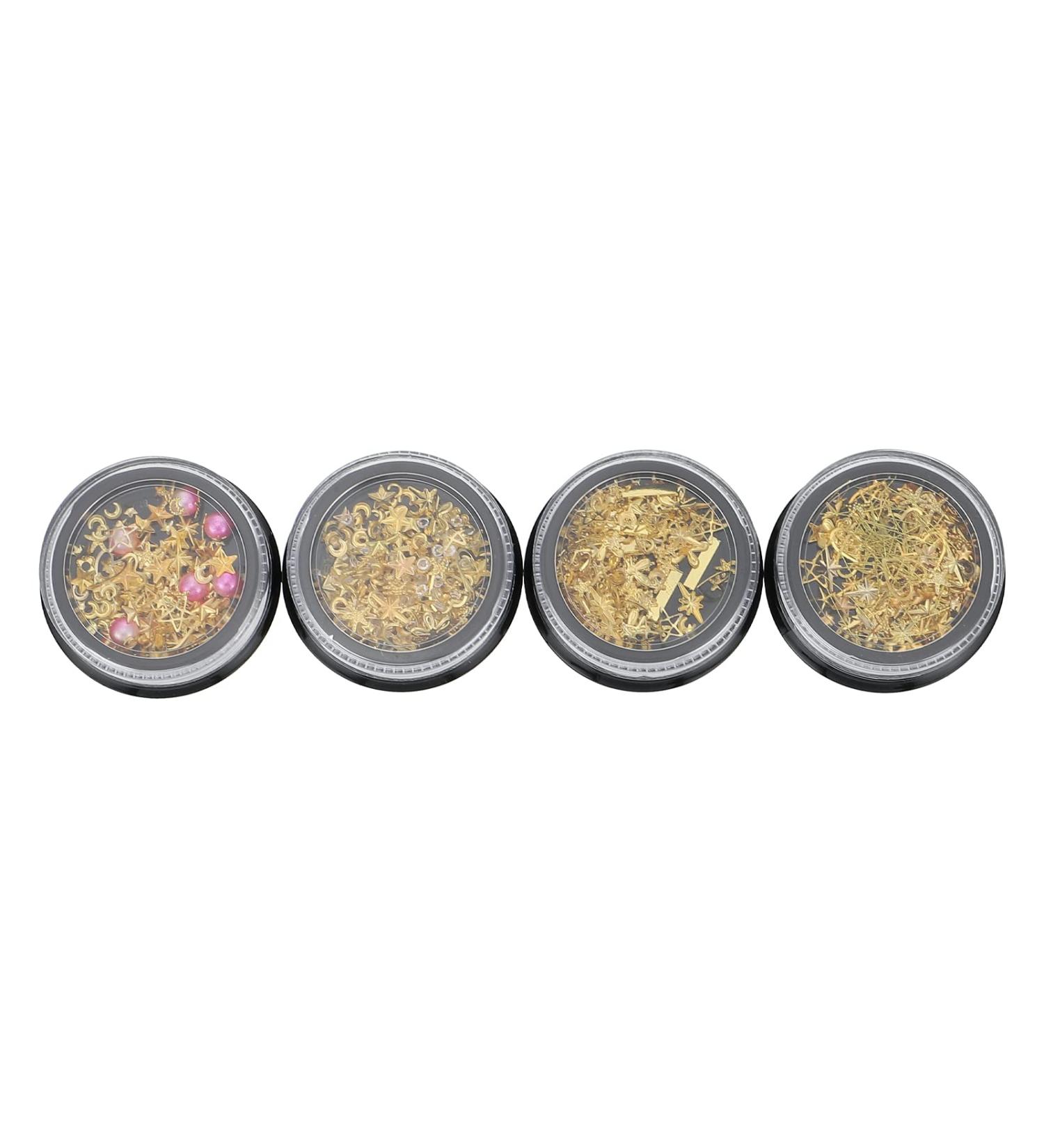 4 Boxes Nail Art Accessories Nail Supplies Gem Miss Metal - Buy Online on SooperMarket.com