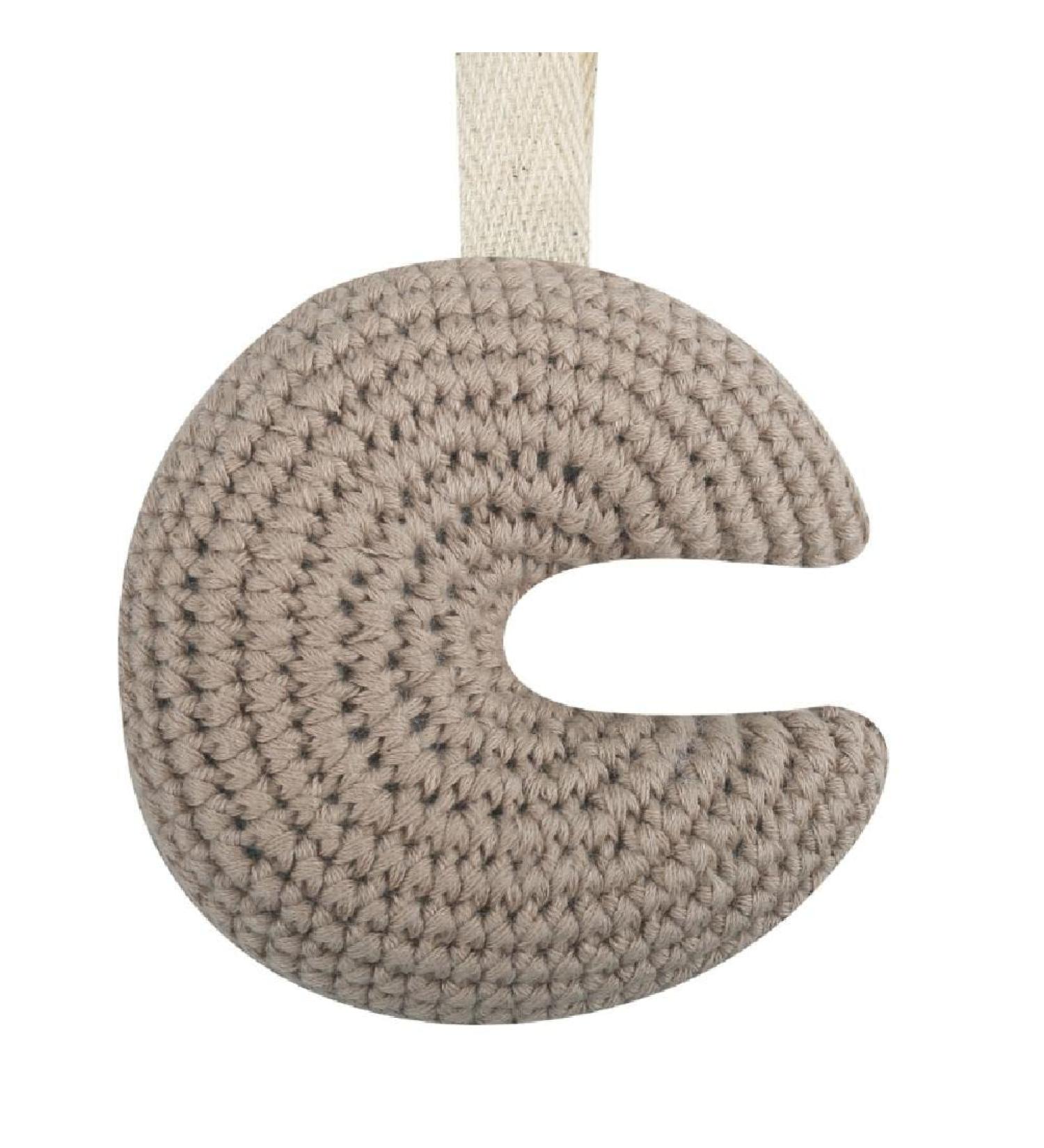 Cute Moon-Shaped Baby Pacifier Holder | Durable Cotton Lanyard 13cm | Newborn Accessories 636 - Buy Online on SooperMarket.com