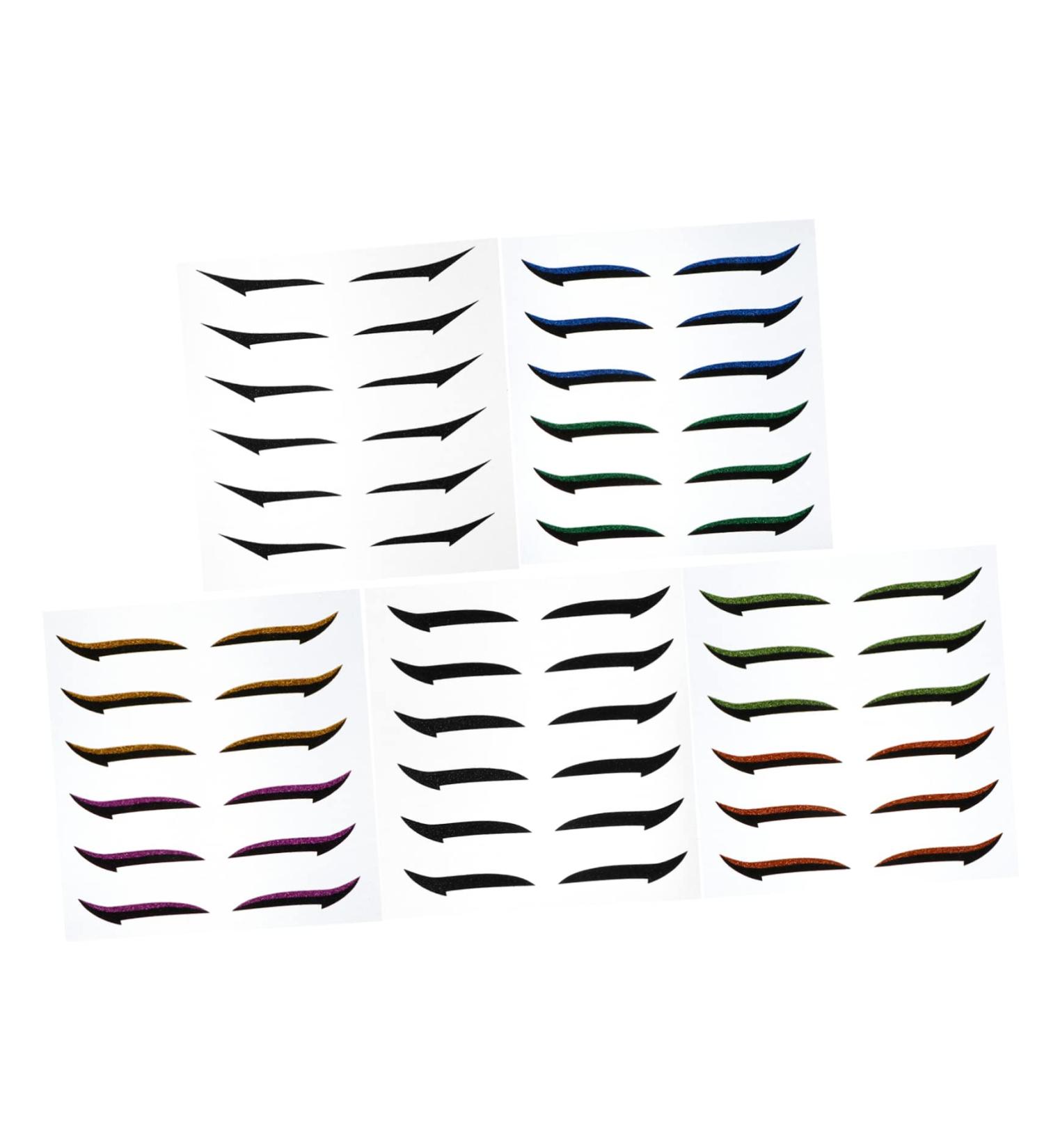 PLAFOPE 36 Pairs Glitter Eyeliner Double Eyelid Tape Eyeliner Stickers Reusable Adhesive Eyeliner Eye Make up Double Sided Eyelid Tape Adhesive Temporary Eyeliner Women Eyeliner Sticker - Buy Online on SooperMarket.com