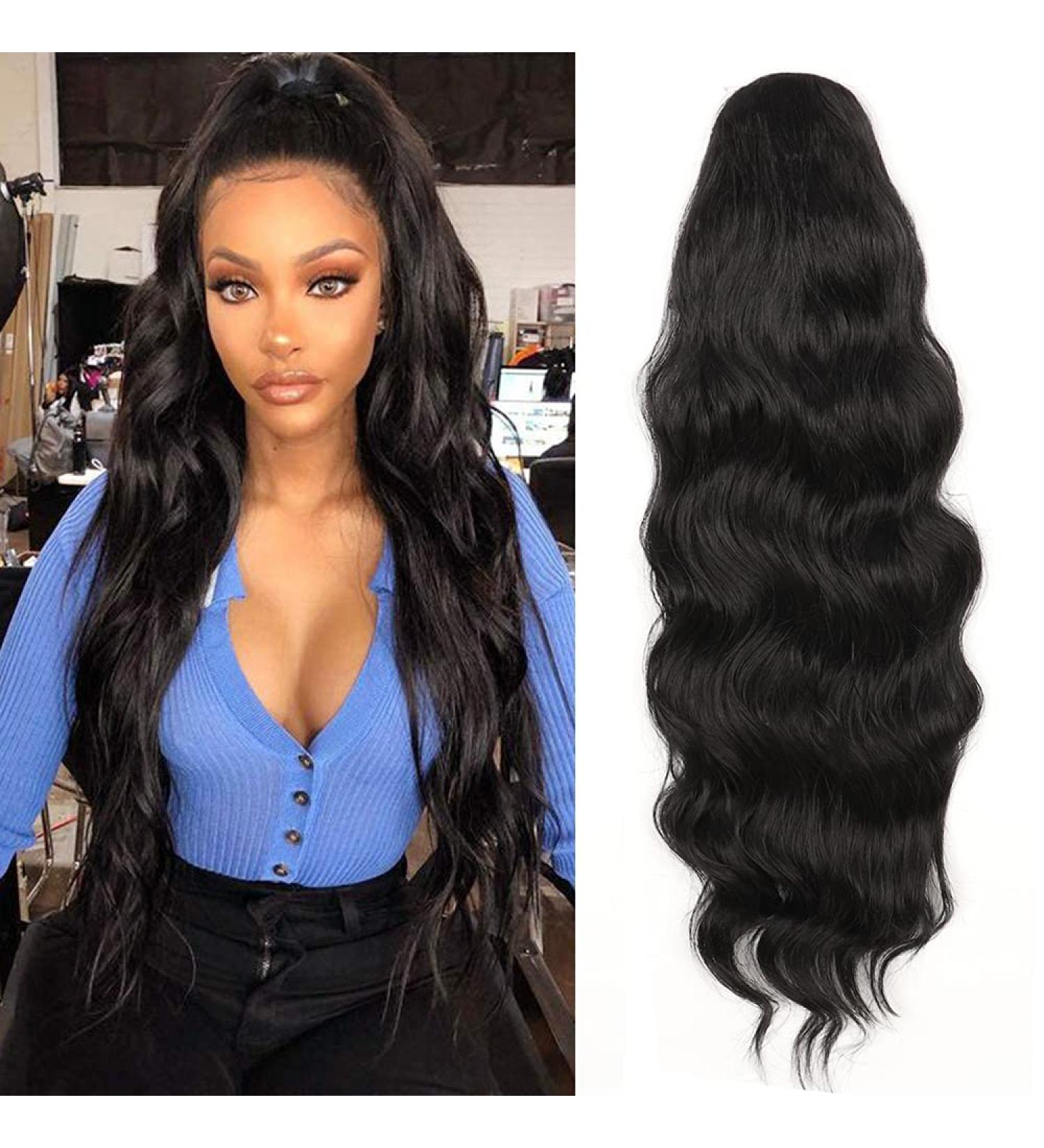 YEESHEDO Long Wavy Drawstring Ponytail Hair Extension for Black Women - Curly Synthetic Hairpiece - Buy Online on SooperMarket.com