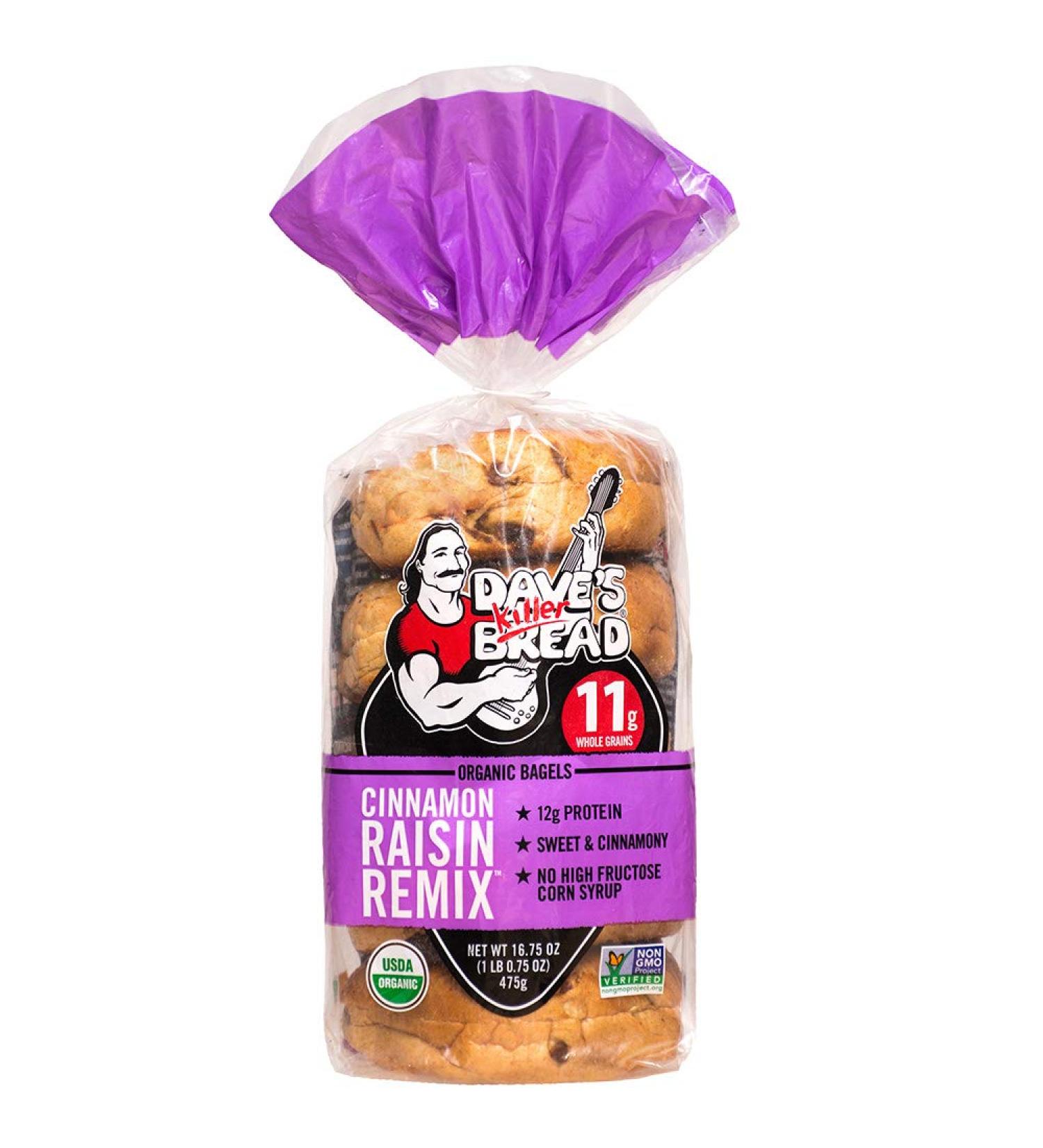 Dave's Killer Bread Organic Cinnamon Raisin Bagels - 16.75 oz - Sweet Cinnamon Flavor - 1 Pack - Buy Online on SooperMarket.com