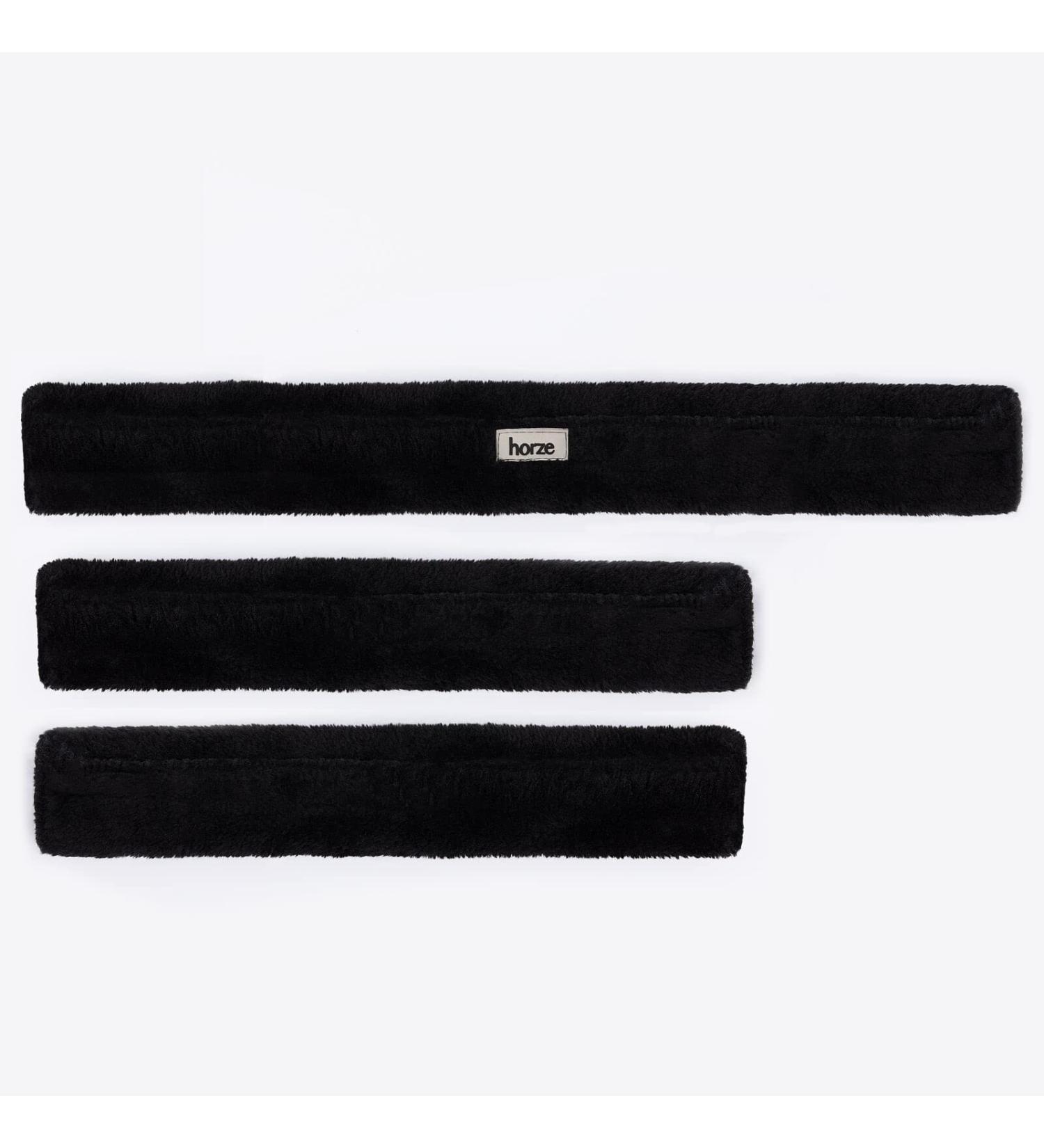 HORZE Narvik Faux-Fur Breastplate Cover Set Black One Size