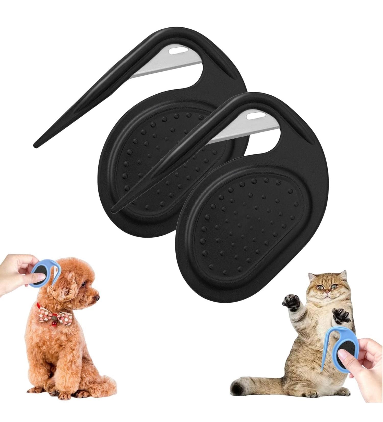 2024 PET Knotting Comb - 3-in-1 Multifunctional Hair Removal Tool for Cats & Dogs | Steel Blade De-Filter Knife | Black - Buy Online on SooperMarket.com