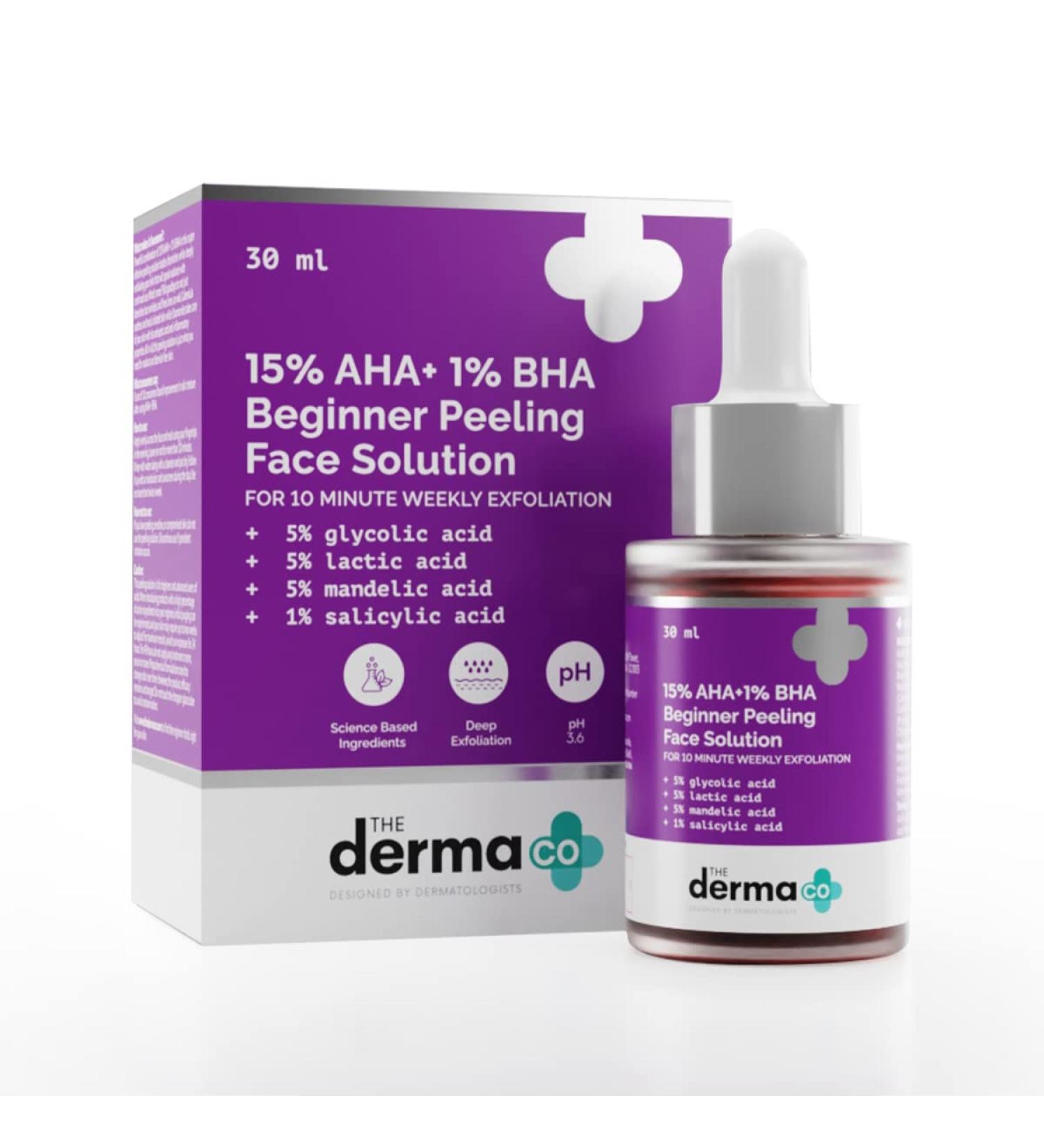 15% AHA + 1% BHA Exfoliant | Clear Clogged Pores & Acne Marks | Deep 10 Min Facial Treatment | 1.01 Fl Oz - Buy Online on SooperMarket.com