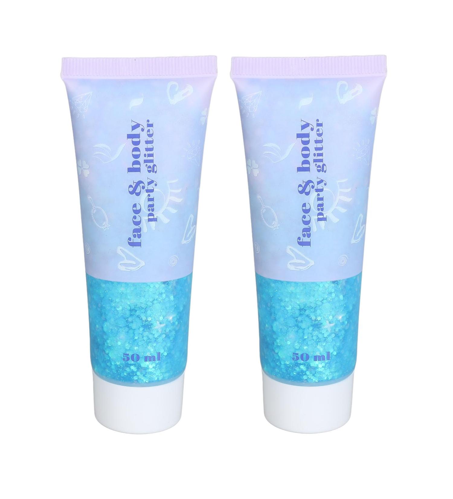 Body Glitter Gel - Versatile Face & Body Art for Festivals Parties & DIY Crafts | Vibrant Blue Color - Buy Online on SooperMarket.com