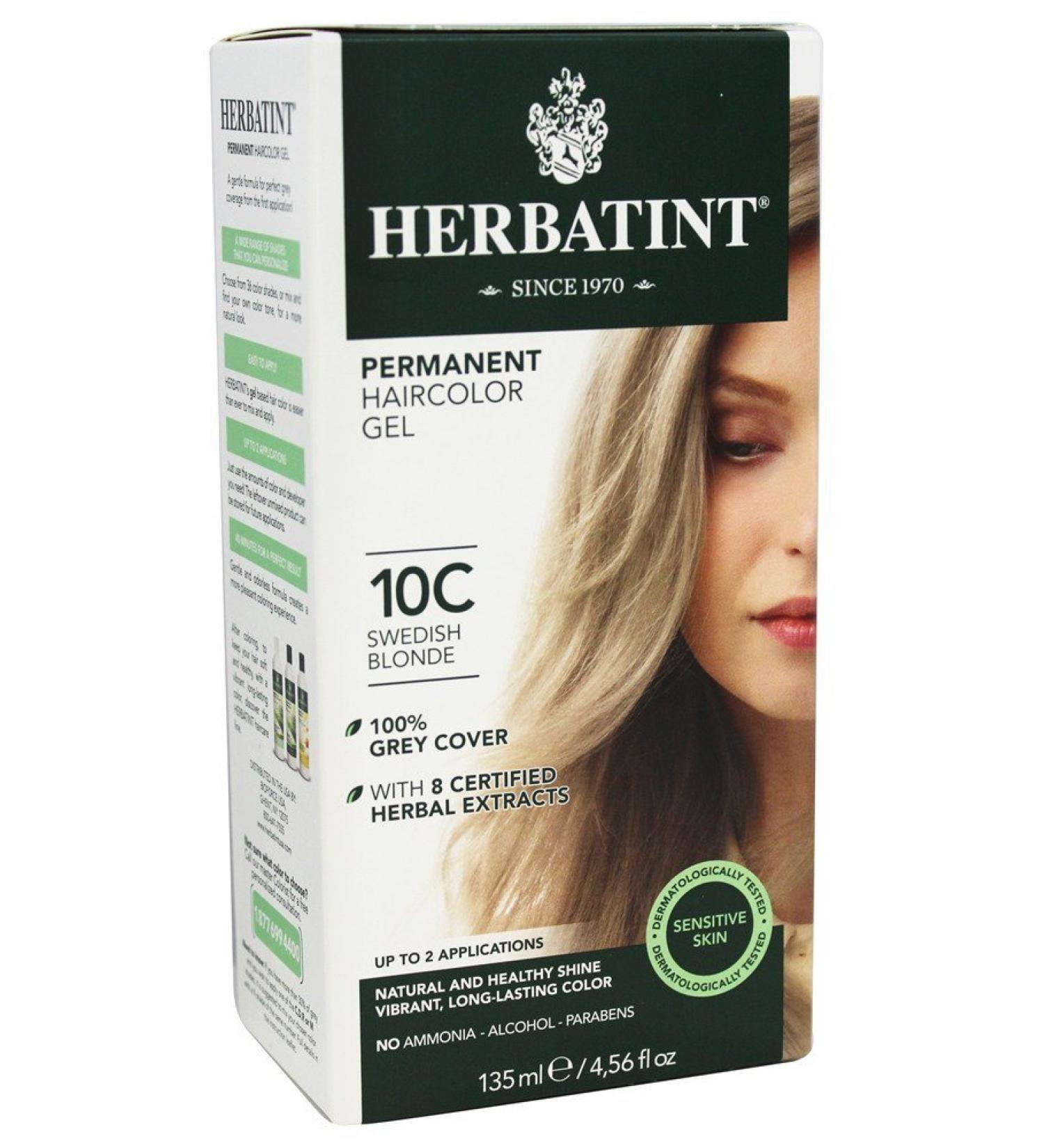Herbatint Permanent Herbal Haircolour Gel (10c - Swedish Blonde) 1 Or 2 Applications - Buy Online on SooperMarket.com
