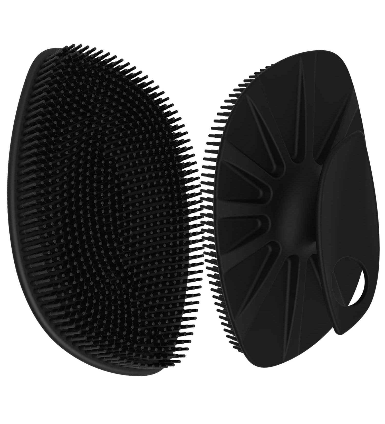 HieerBus Silicone Body Scrubber Flat Shower Brush Gentle Exfoliating and Massage Long Bristles Lathers Well and More Hygienic Than Traditional Loofah 1 Pack (Black) 3rd-black - Buy Online on SooperMarket.com