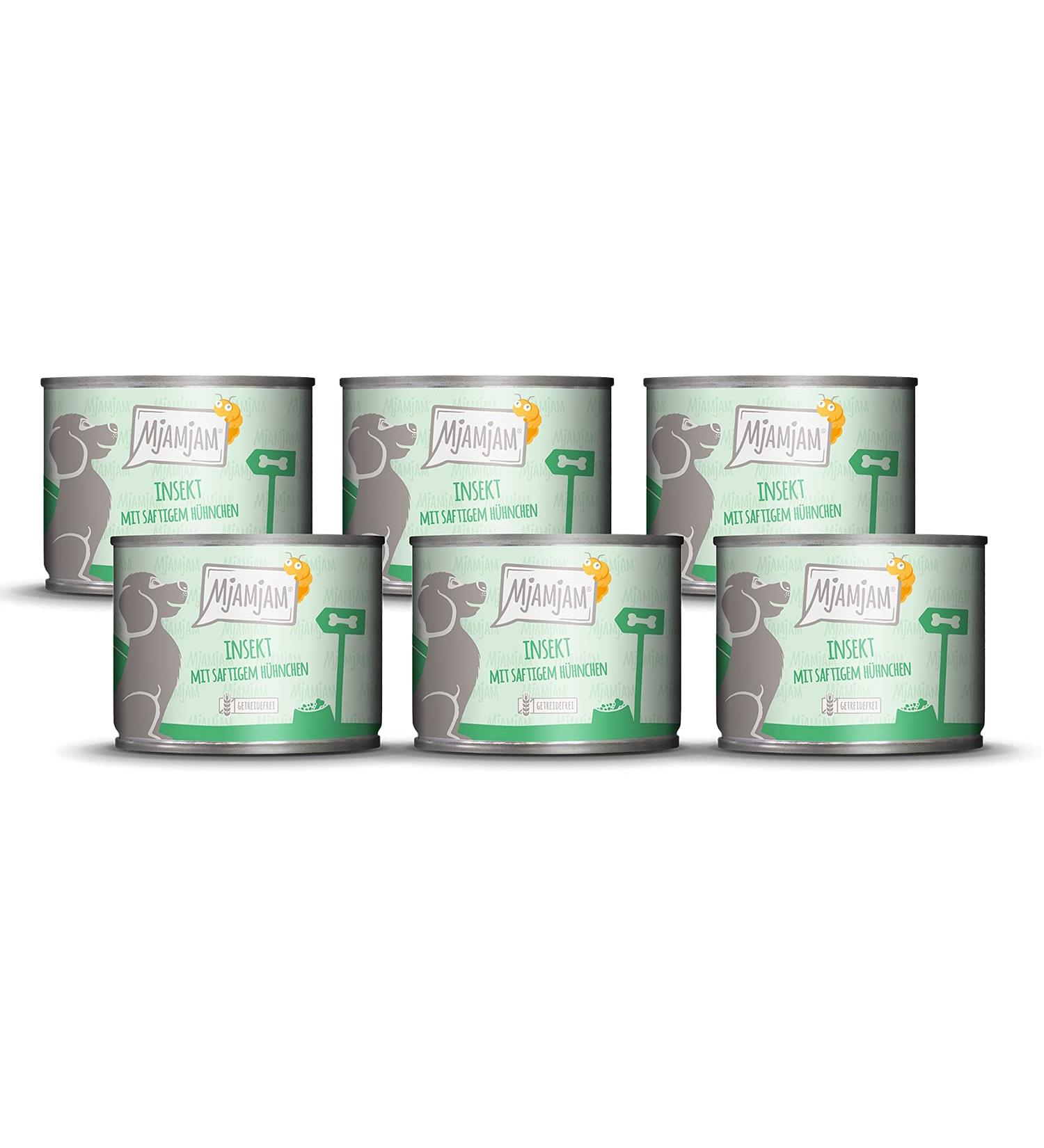 Mjamjam Premium Wet Dog Food - Insect & Juicy Chicken Grain-Free 6-Pack (6 x 200g) - Healthy Insect Protein - Buy Online on SooperMarket.com
