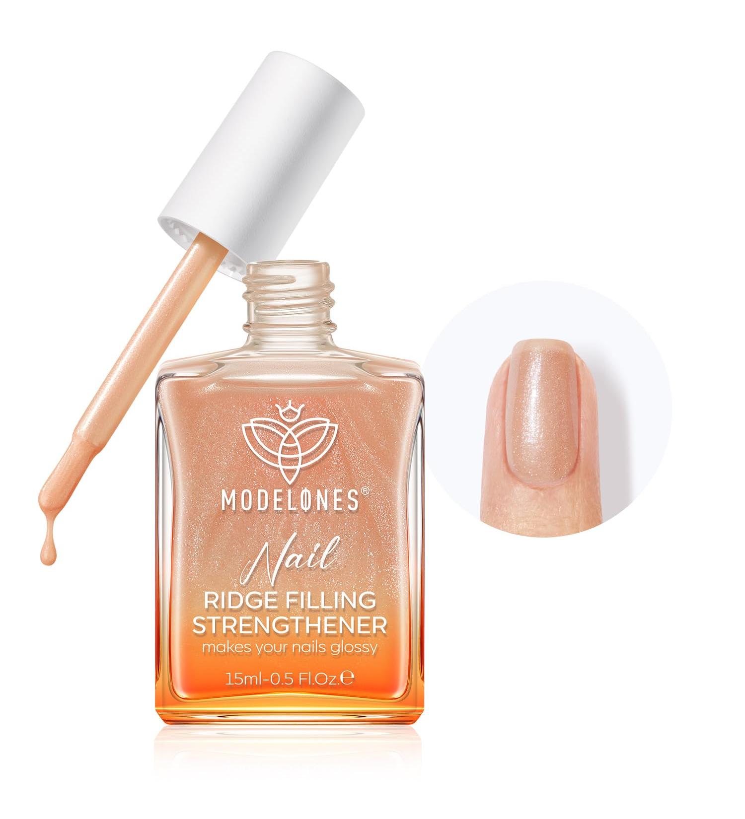Modelones 15ml 8-in-1 Nail Strengthener & Ridge Filling Base Coat Nail Polish Repair Kit Nail Growth Treatment for Thin and Damaged Nails Gold Glow - Buy Online on SooperMarket.com