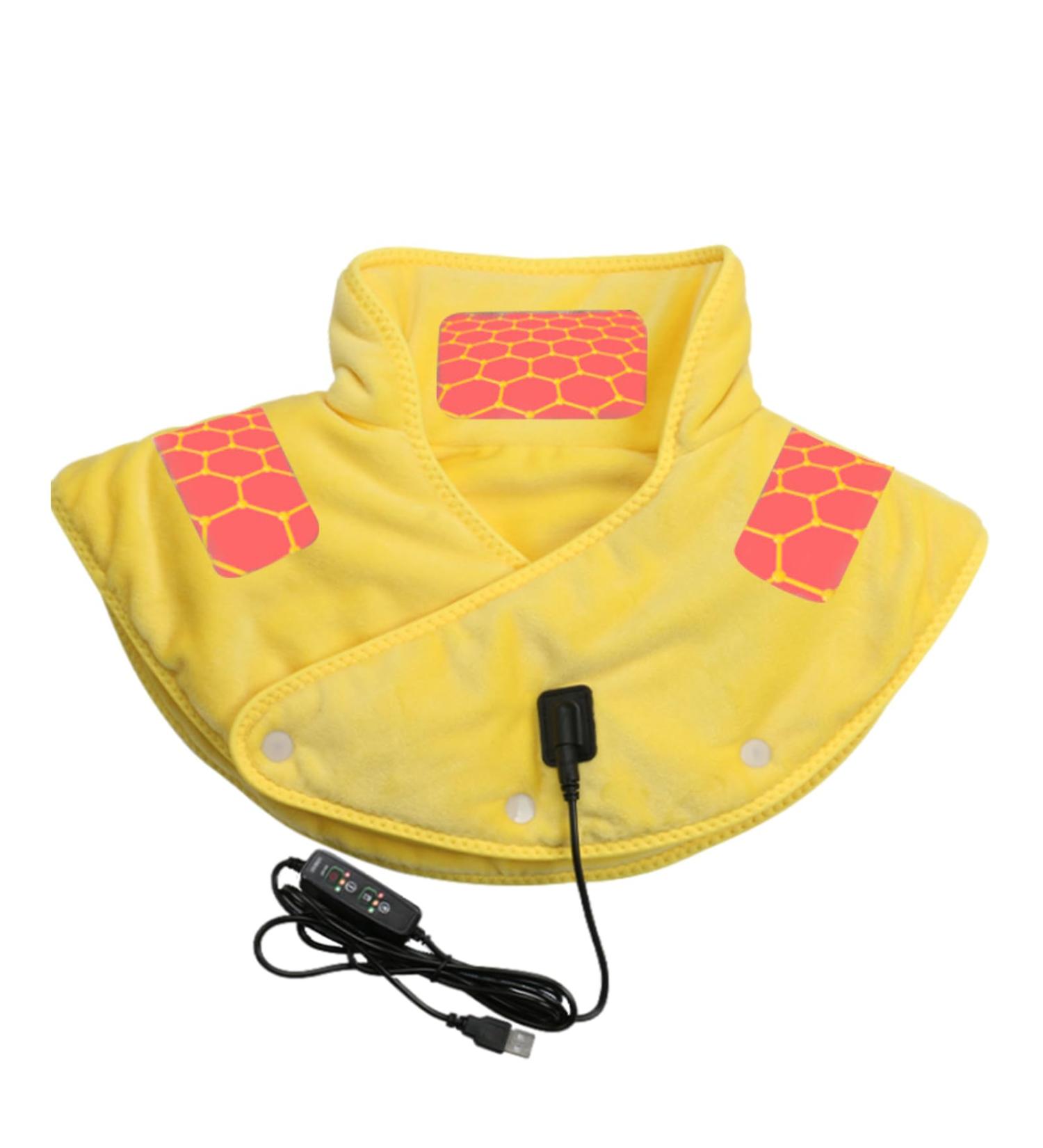 Aznever Heating Pillows for Shoulders - Fast Heating Warm Scarf | 3 Levels | Safe Heated Shoulder Warmer for Men & Women - Yellow - Buy Online on SooperMarket.com