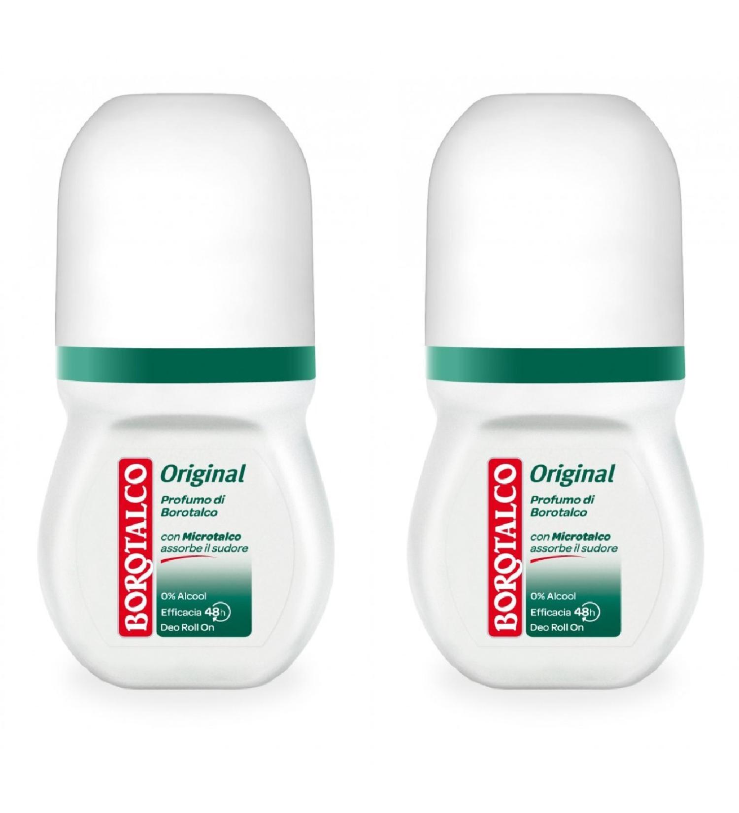 Buy Borotalco Alcohol-Free Deo Roll-On Deodorant - Original 50ml (Pack of 2) | Italian Import | Fast International Shipping - Buy Online on SooperMarket.com