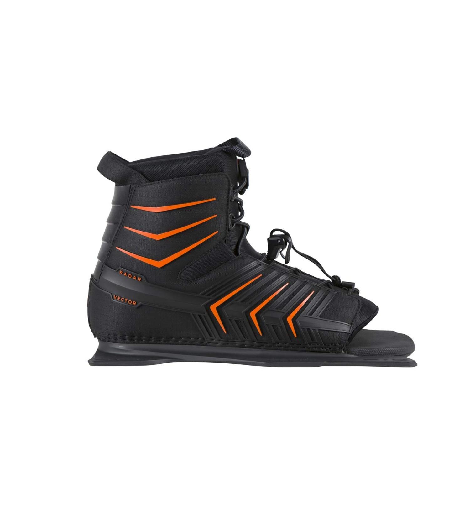 Radar Waterski Vector Boot - Black/Orange - Front Feather Frame 5-8