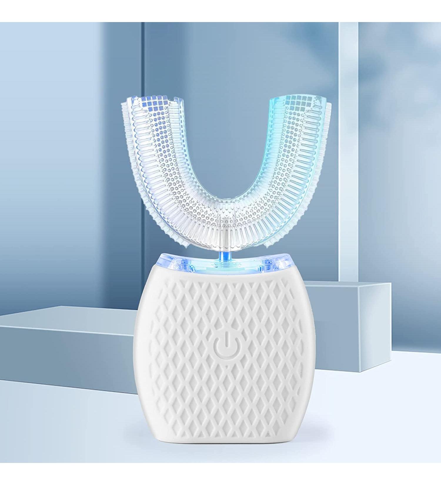 ksoia Ultrasonic Electric Toothbrush | 360 Oral Cleaning | Wireless Charging & LED Light | IPX7 Waterproof | U-Shaped Brush Head | White - Buy Online on SooperMarket.com