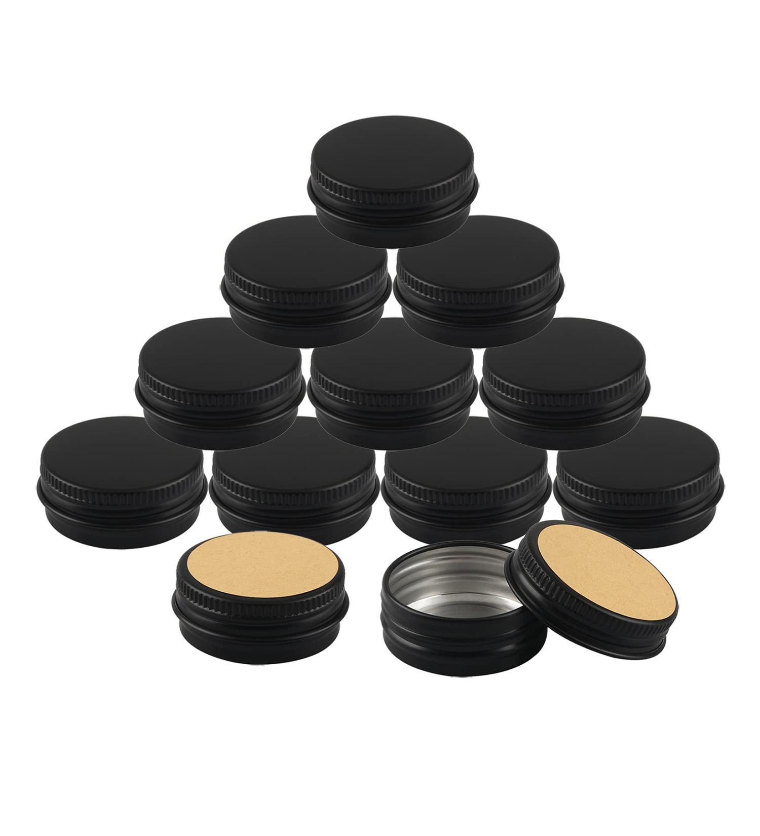 Buy Basic Packing: 24x 15ml Matt Black Aluminum Jars with Screw Caps - Ideal for Cosmetics | International Shipping Available - Buy Online on SooperMarket.com