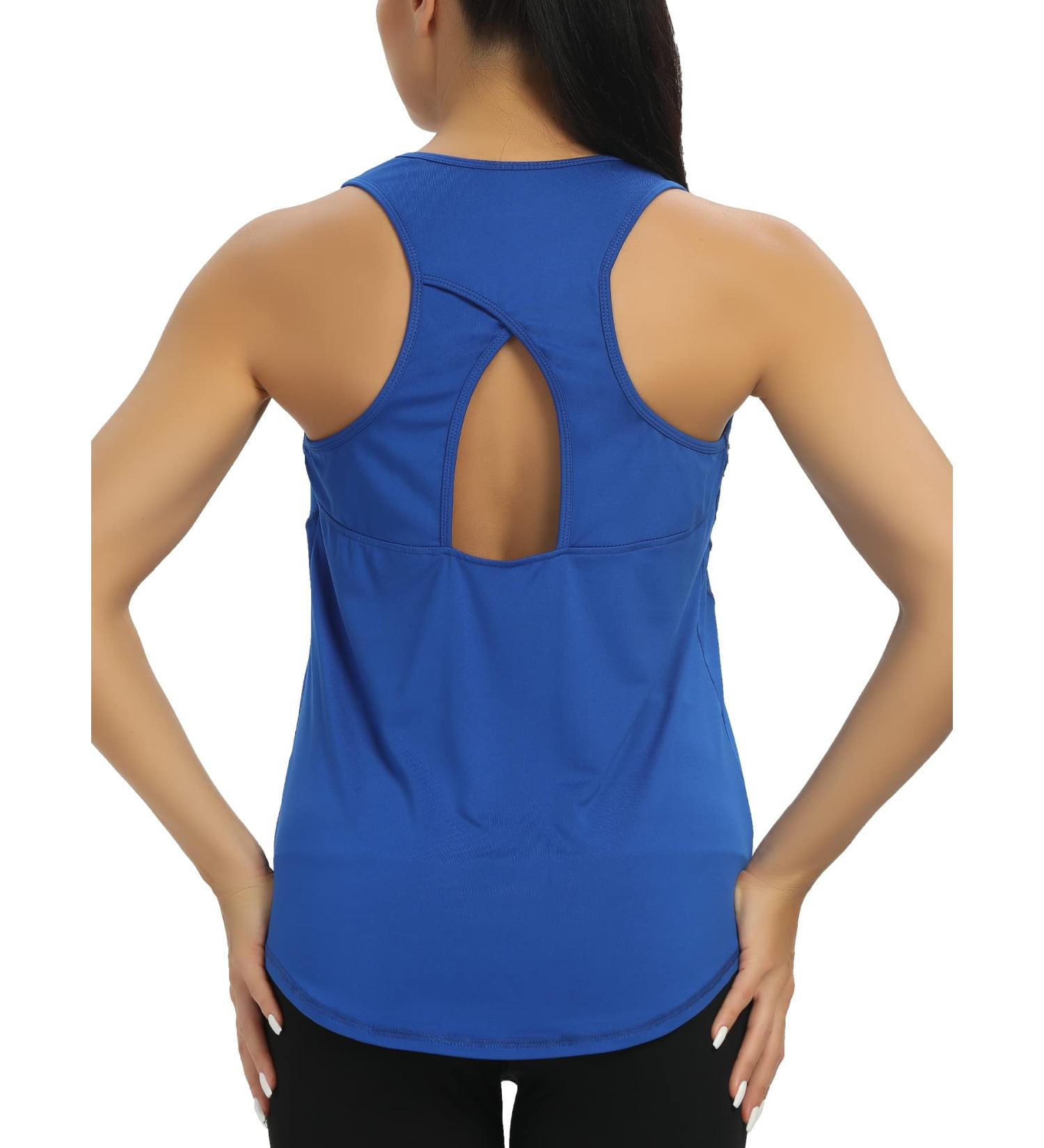 Aeuui Women's Racerback Tank Top - Dark Blue, Medium | Workout & Yoga Athletic Top - Buy Online on SooperMarket.com