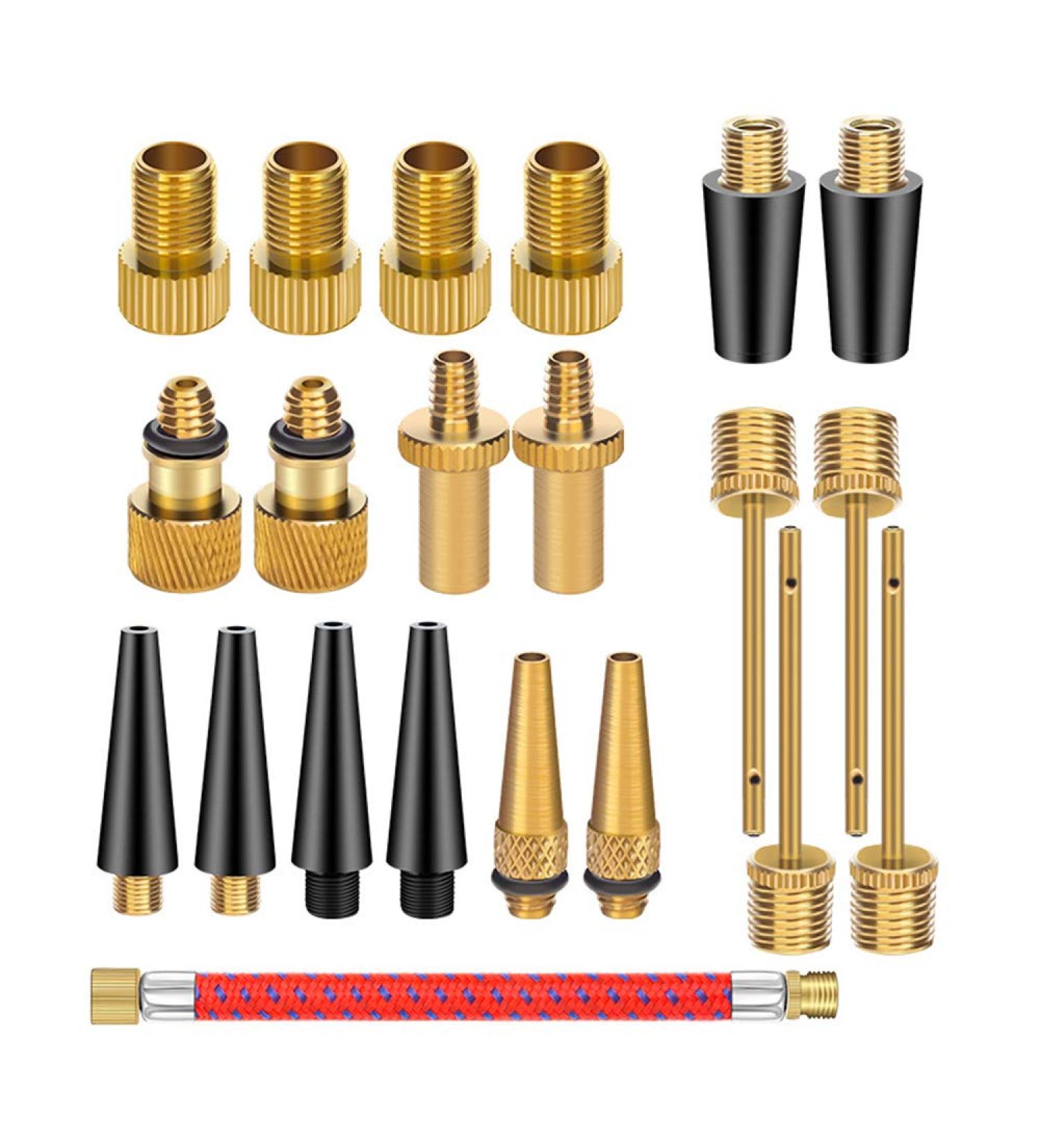 Mamakoi 21PCS Brass Presta Schrader Valve Adapter Tools | Bike Pump Presta Valve Adapter Accessories for Bike, Gym, Balloon, Toy Pump - Buy Online on SooperMarket.com