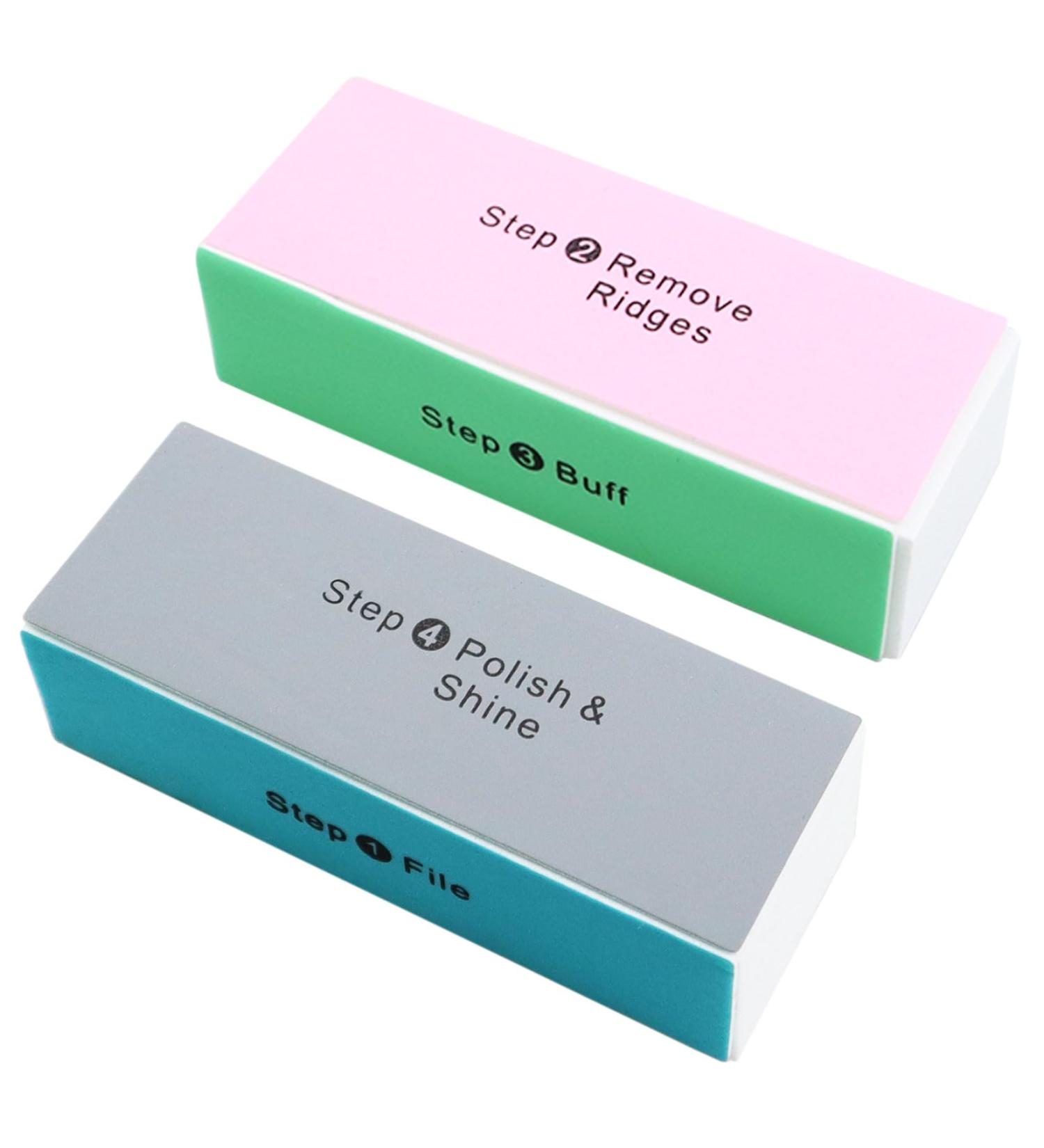 2Pcs 4-Sided Nail Buffer Professional Nail Buffer Block Manicure Sanding File for Natural Nails Acrylic Nail Polishing Nails - Buy Online on SooperMarket.com