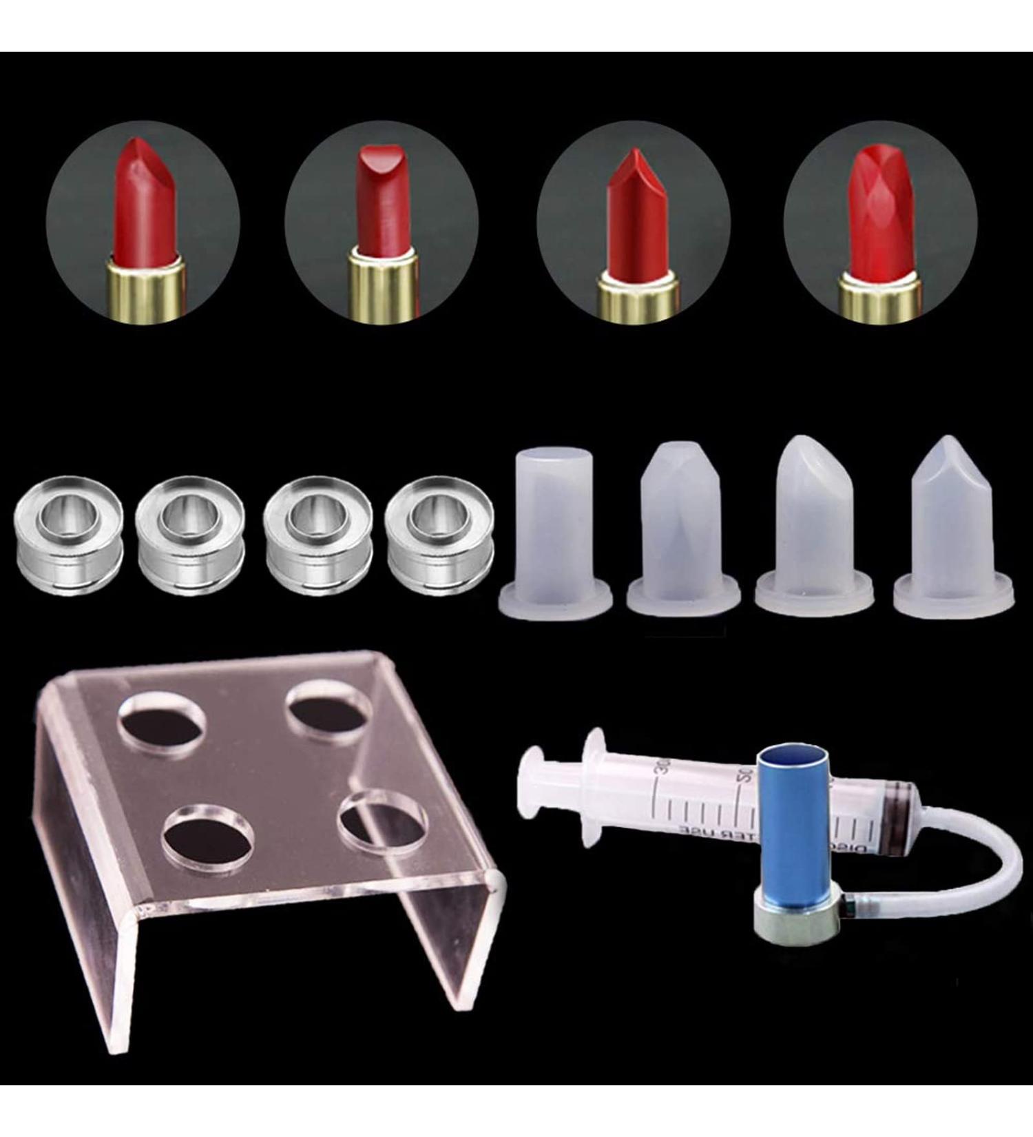 Kalolary 4-Hole Silicone Lipstick Mold DIY Makeup Tool Set with Lipstick Demoulder - Buy Online on SooperMarket.com