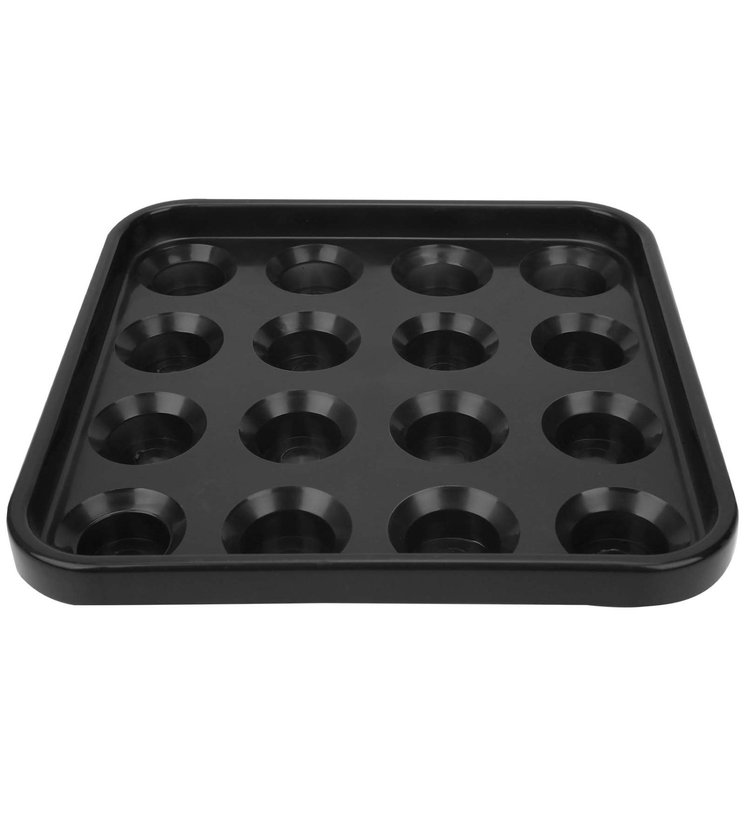 Portable AntiDrop Billiard Ball Holder Tray - 16 Holes for Snooker Pool Halls (Black) - Buy Online on SooperMarket.com