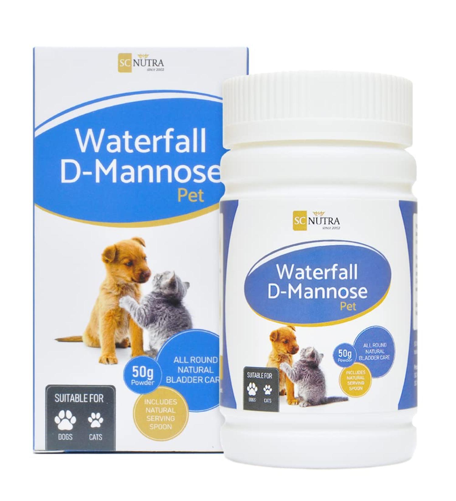 Waterfall D-Mannose Pet - Natural Solution for Feline Cystitis & Canine UTIs - Ideal for Cats, Dogs, and Household Pets - SC Nutra - Buy Online on SooperMarket.com