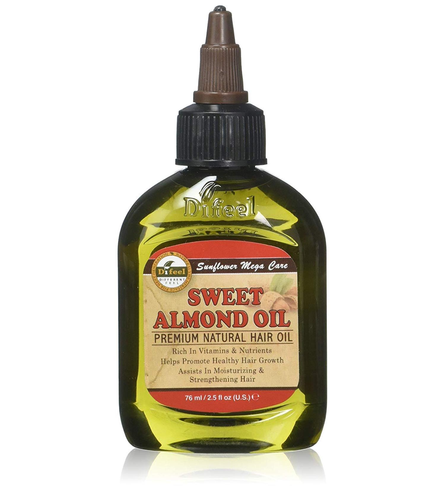 Difeel Premium Sweet Almond Hair Care Oil 2.5oz (6-Pack) - 100% Natural Formula - Buy Online on SooperMarket.com