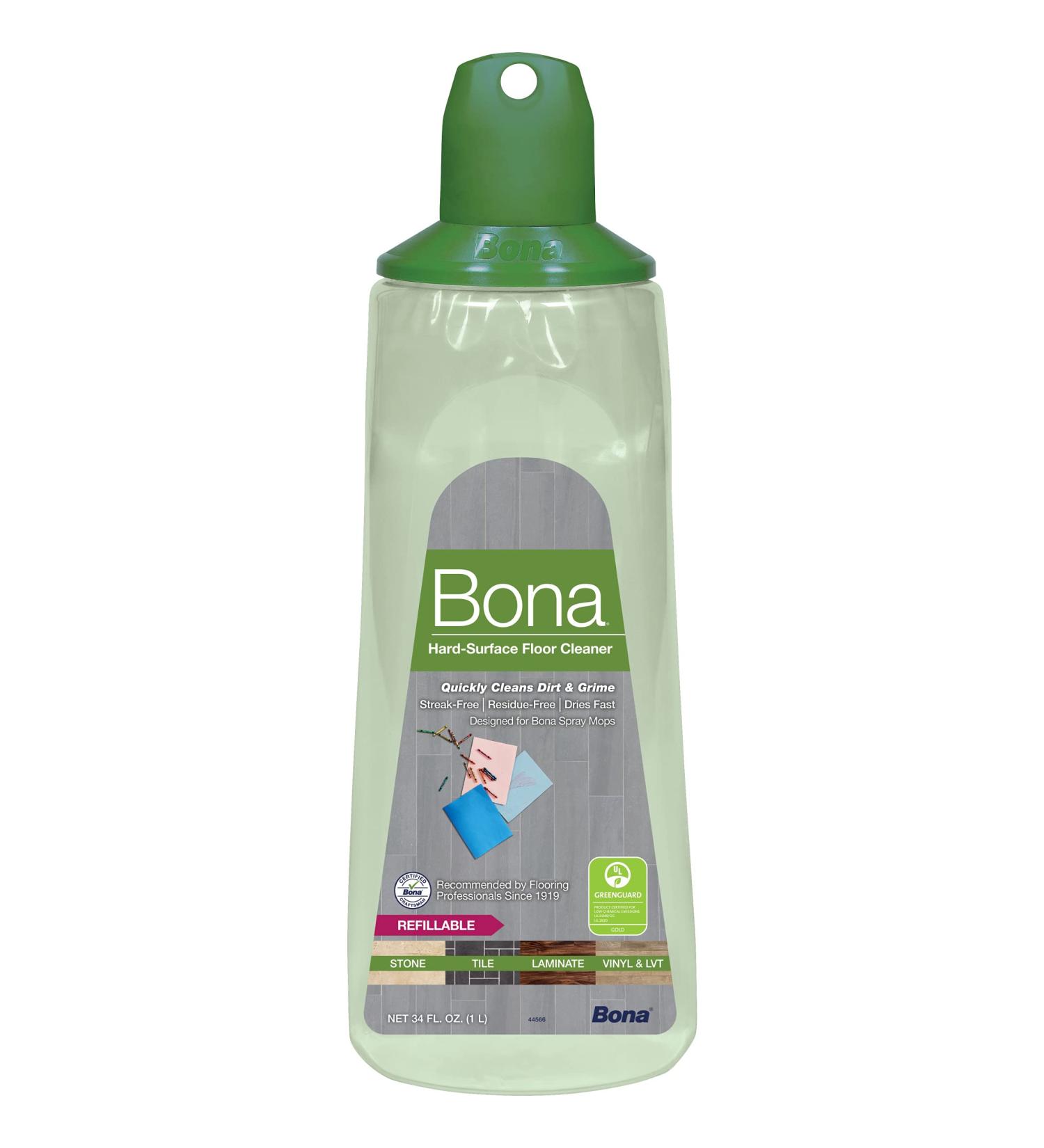 Bona Hard-Surface Floor Cleaner Refillable Spray Mop Cartridge  for Stone Tile Laminate and Vinyl LVT/LVP  34 Fl Oz 34oz Cartridge - Buy Online on SooperMarket.com