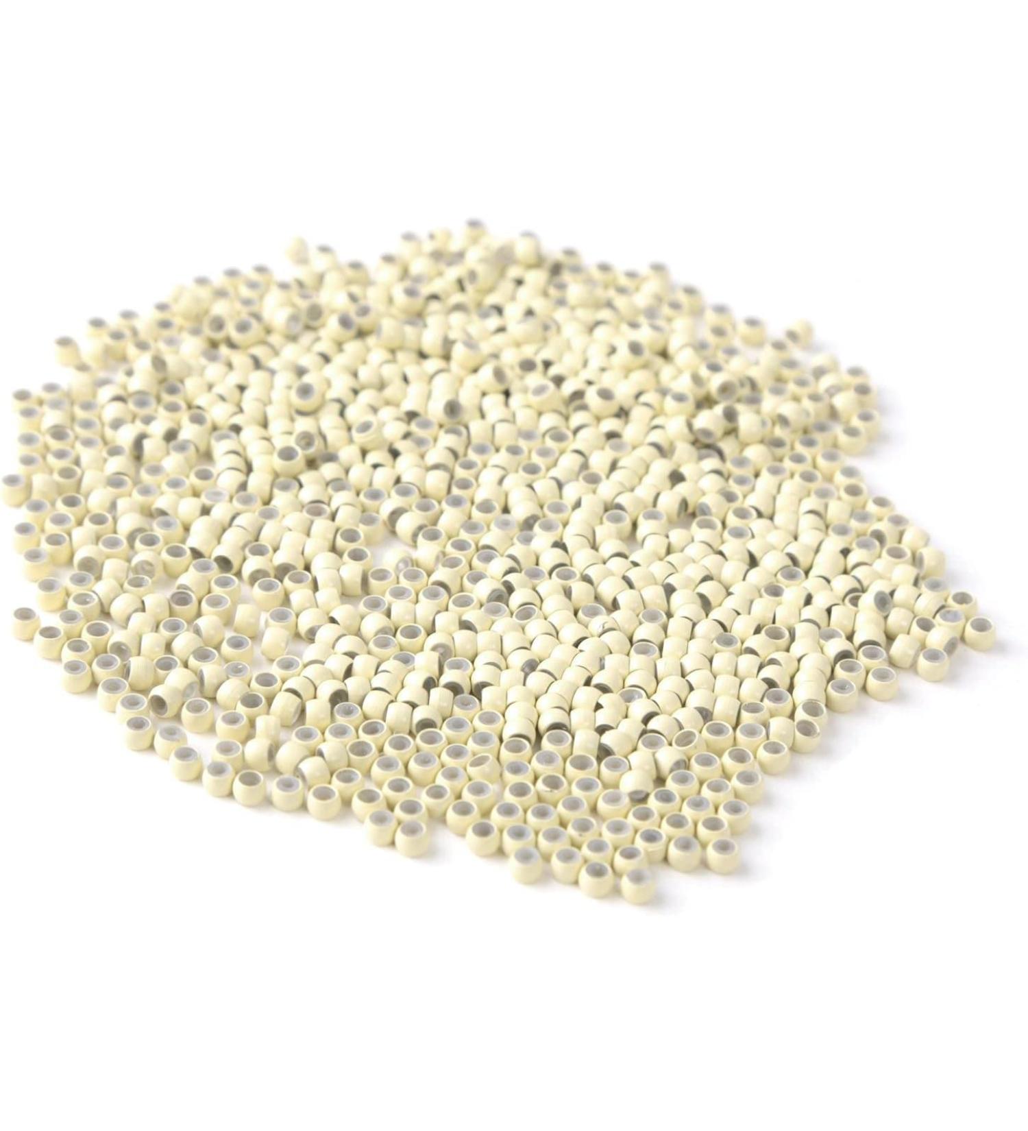 Blonde Nano Rings Beads for Hair Extensions - 400pcs Silicone Lined Nano Beads - Buy Online on SooperMarket.com