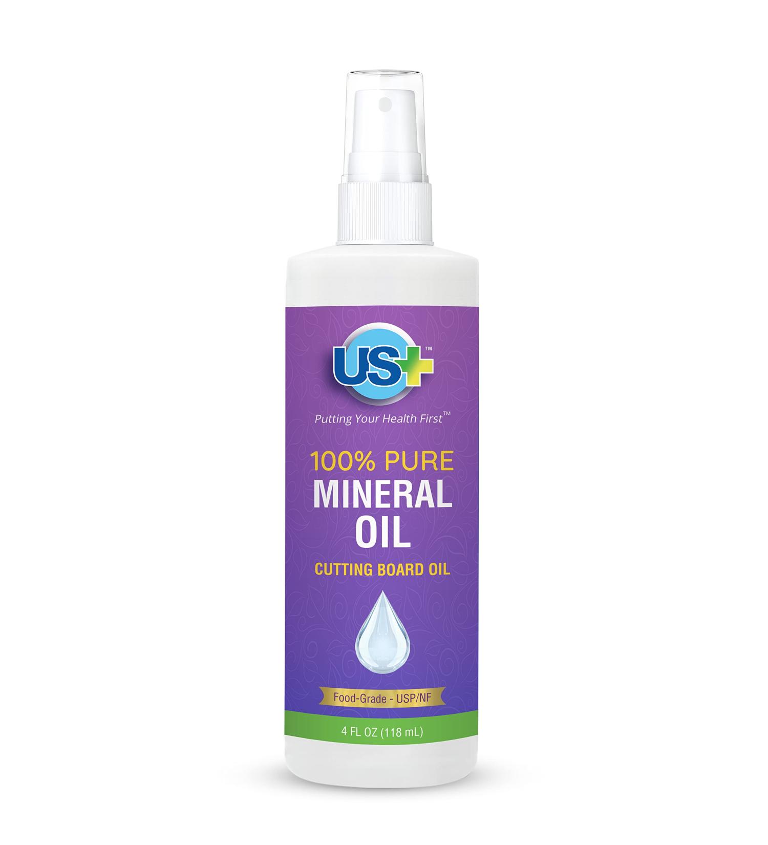 4oz US+ 100% Pure Mineral Oil Spray - Food-Grade for Cutting Boards, Butcher Blocks, Countertops & More - Buy Online on SooperMarket.com