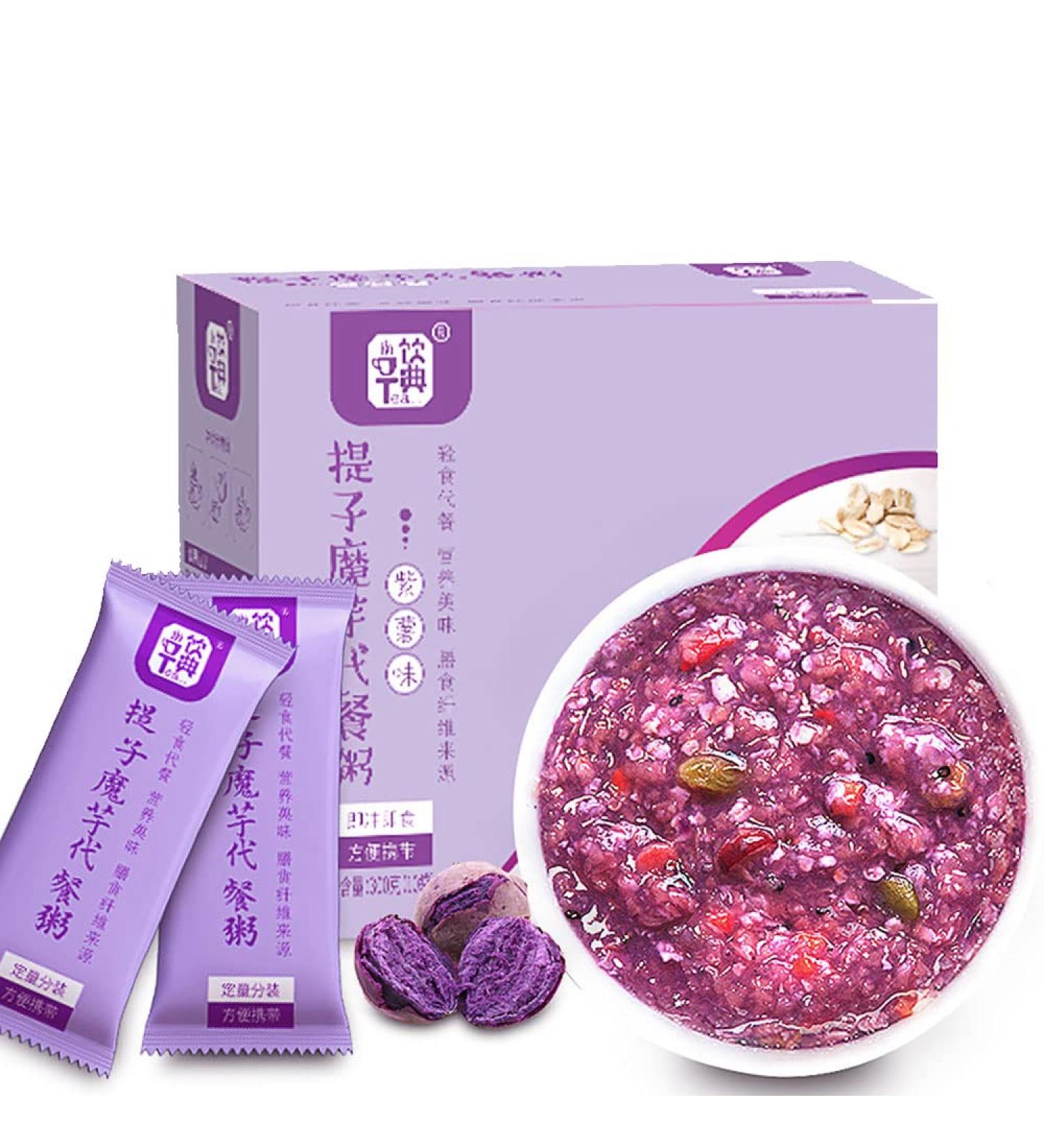 Grape Purple Potato Amorphophallus Congee 10.58oz/300g (30gx10 pieces) Meal breakfast instant oatmeal Low carbohydrate Instant oatmeal porridge Instant powder beverage  - Buy Online on SooperMarket.com