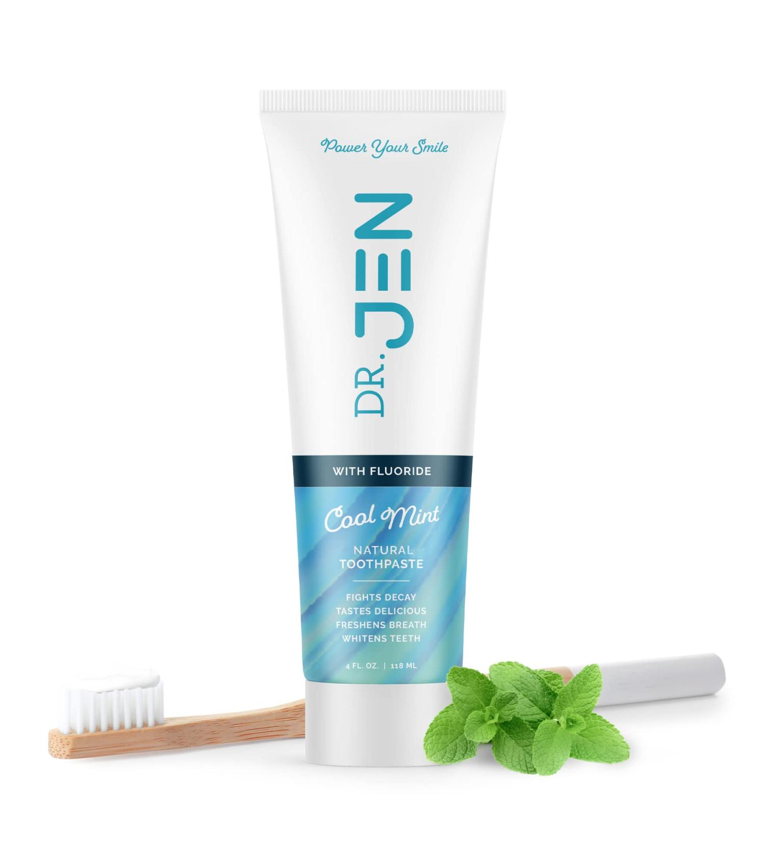 Dr Jen Natural Remineralizing Toothpaste with Fluoride  Dentist Recommended  Essential Oils  Eliminate Mouth Bacteria  Whitens Teeth  Freshens Breath  Strengthen Enamel (4 oz) 4 Ounce (Pack of 1)