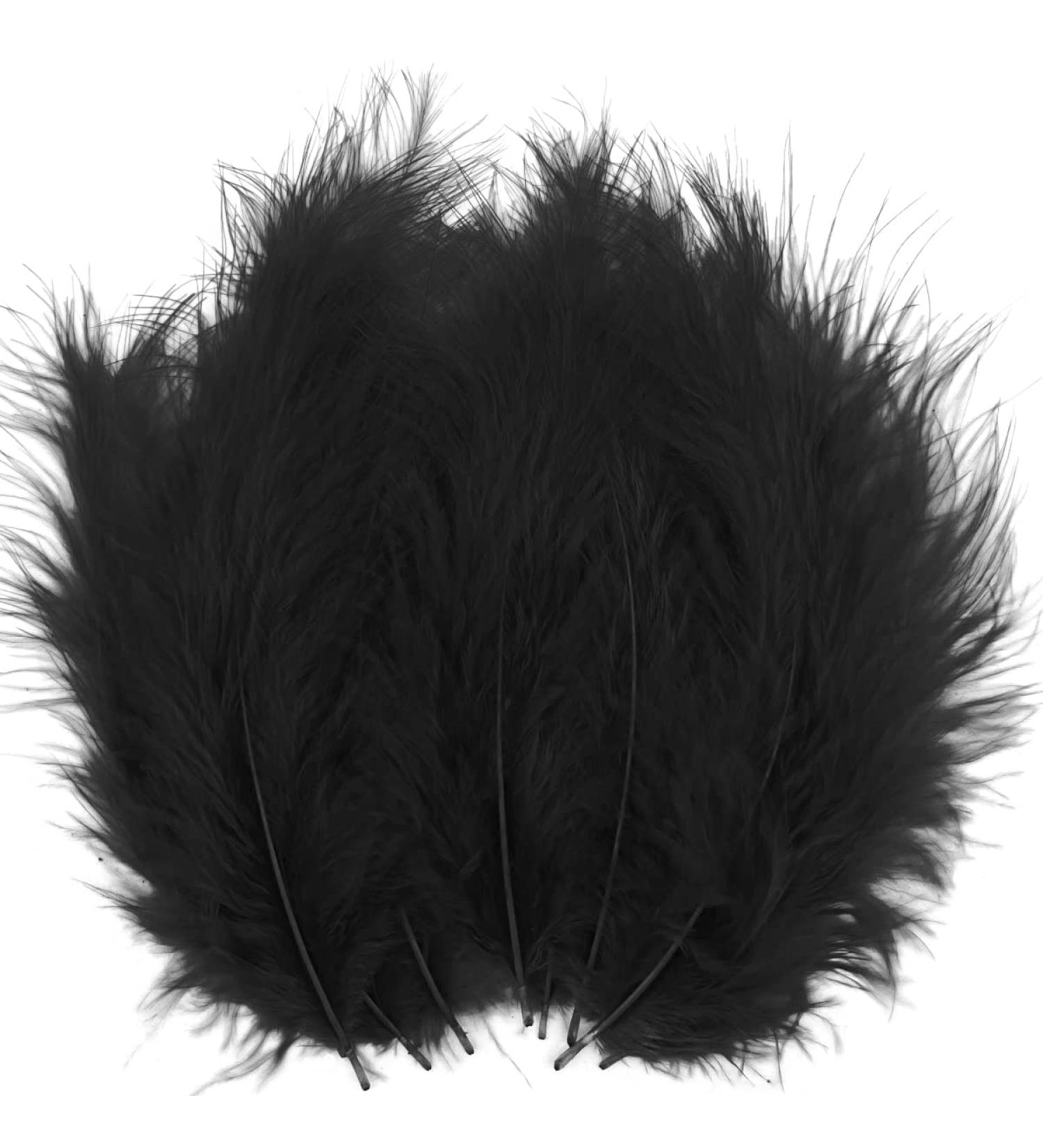 100pcs Black Marabou Feathers 4-6 Inches for Crafts, Dream Catcher & Fly Tying - Buy Online on SooperMarket.com