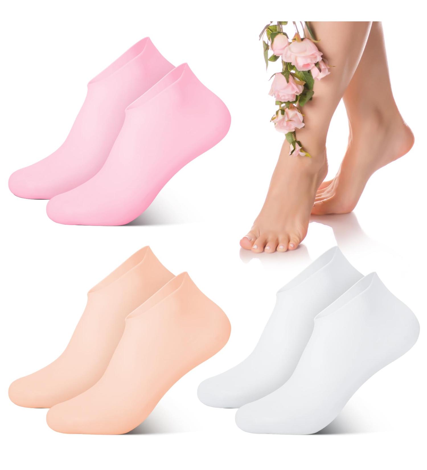 Zuimei 3 Pairs Silicone Moisturizing Socks Silicone Pedicure Socks Moisturizing Foot Mask Exfoliating Silicone Socks Anti-Slip Silicone Socks for Repairing Cracked Heel Dry Feet - Buy Online on SooperMarket.com