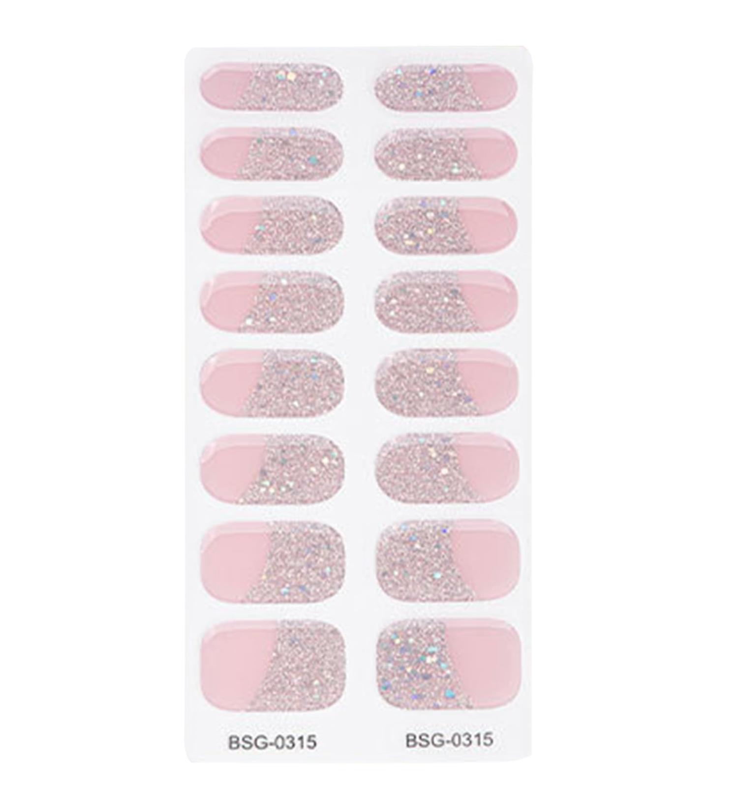 Semi Cured Gel Nail Polish Stickers Fashion Classical Nails Strips Waterproof Adhesive Full Wraps Gel Nail Art Stickers Semi Cured Gel Nail Strips Starter Kits BSG0315 - Buy Online on SooperMarket.com