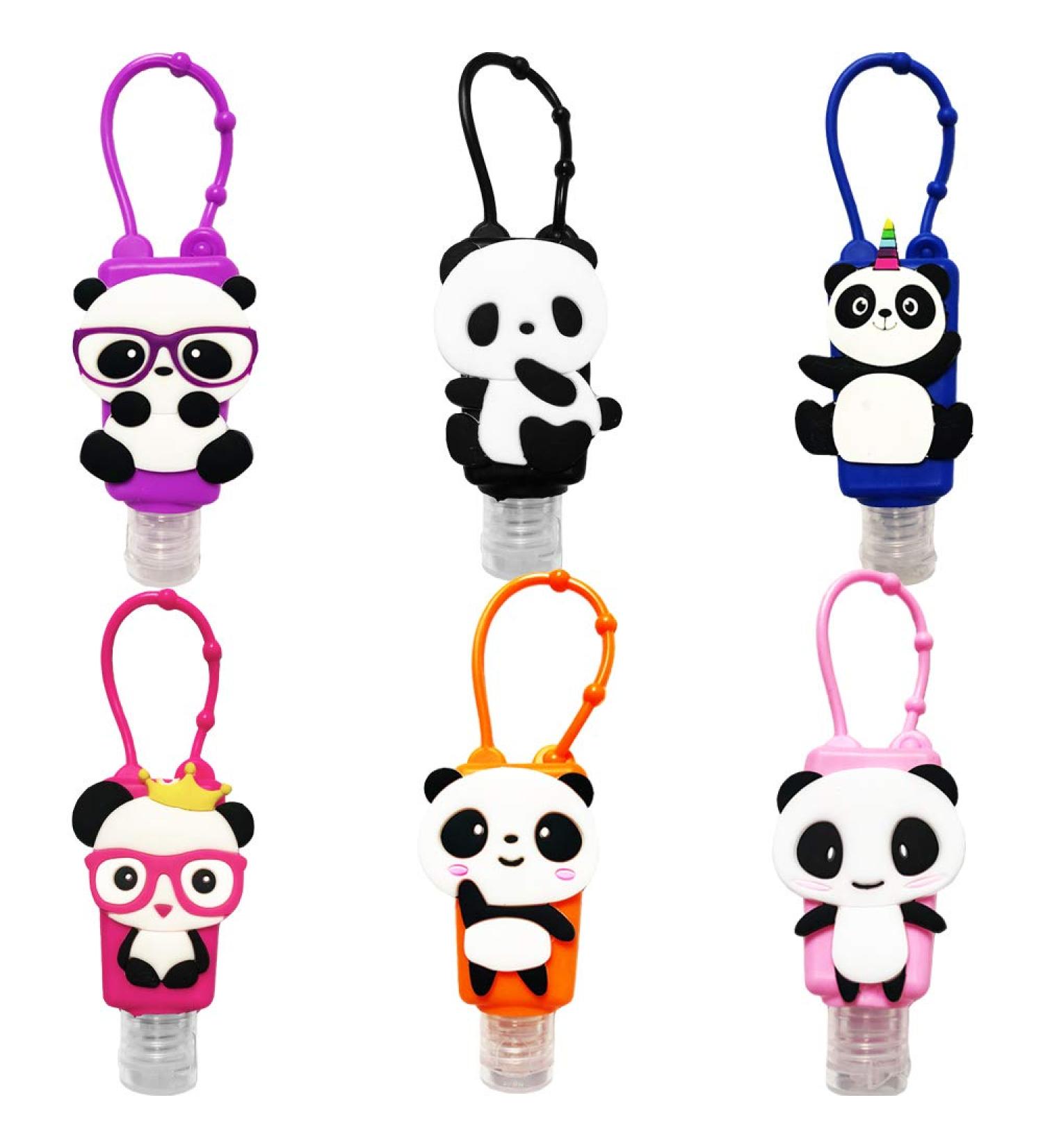 Ulife Mall Portable Children Travel Bottles Set - 6x30ml Refillable Empty Containers for Hand Sanitizer & Soap - Back to School Panda Design - Buy Online on SooperMarket.com