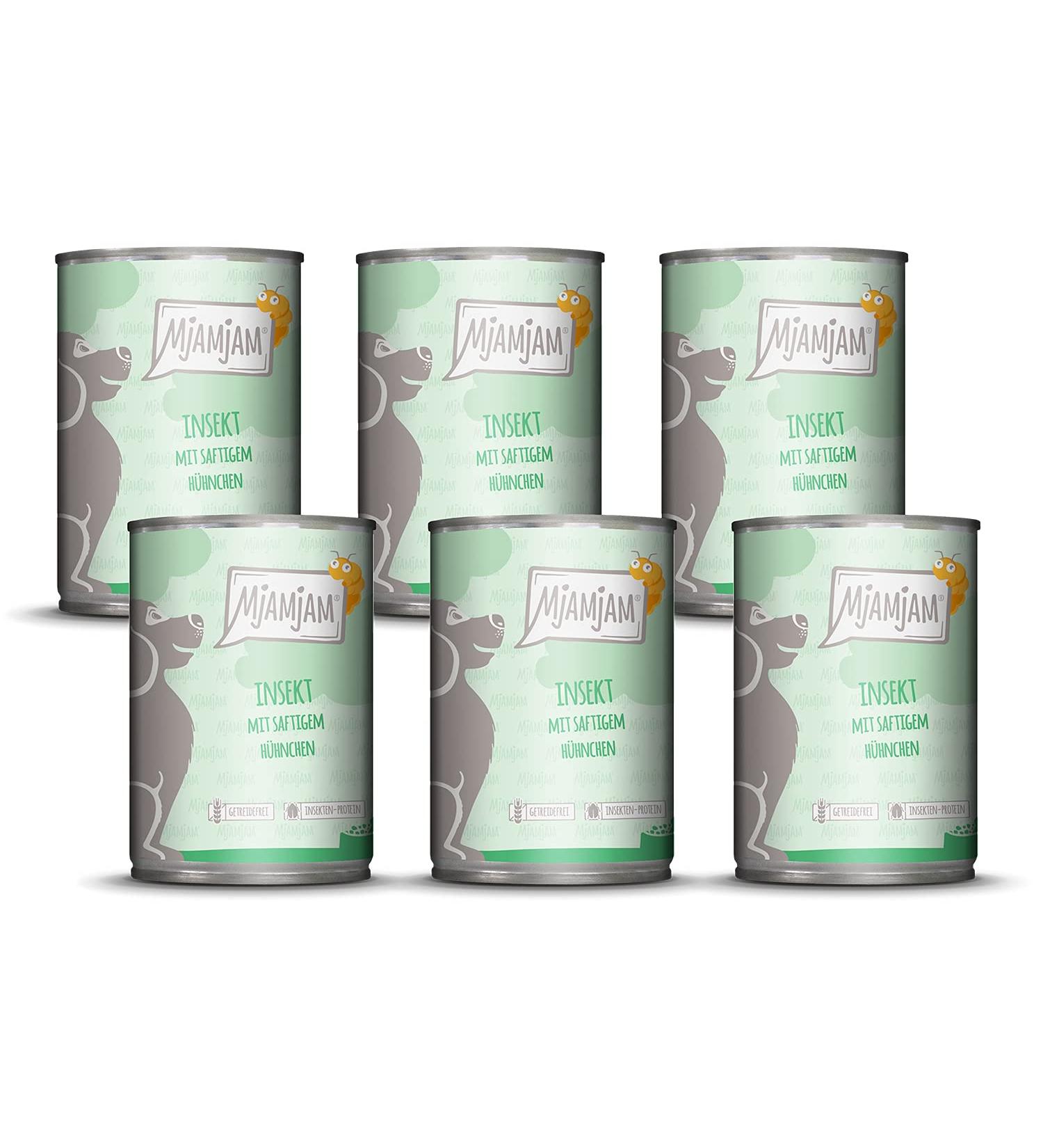 Mjamjam Premium Wet Dog Food - Grain-Free Insect & Juicy Chicken 6-Pack (6 x 400g) - Natural Insect Protein - Buy Online on SooperMarket.com