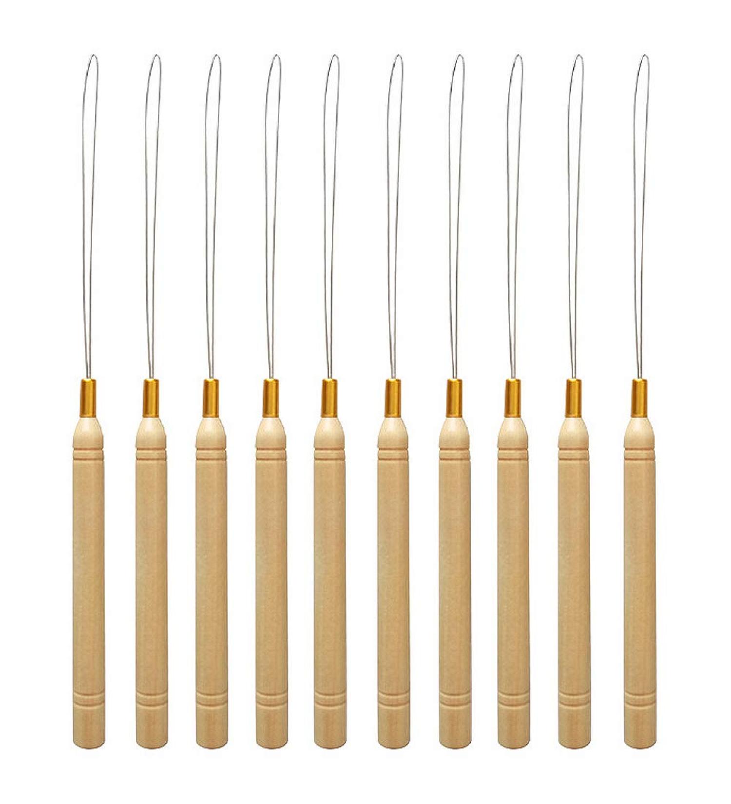 Gobesty 10pcs Hair Extension Loop Needle Threader & Beading Tool - Perfect for Hair & Feather Extensions | International Shipping Available - Buy Online on SooperMarket.com