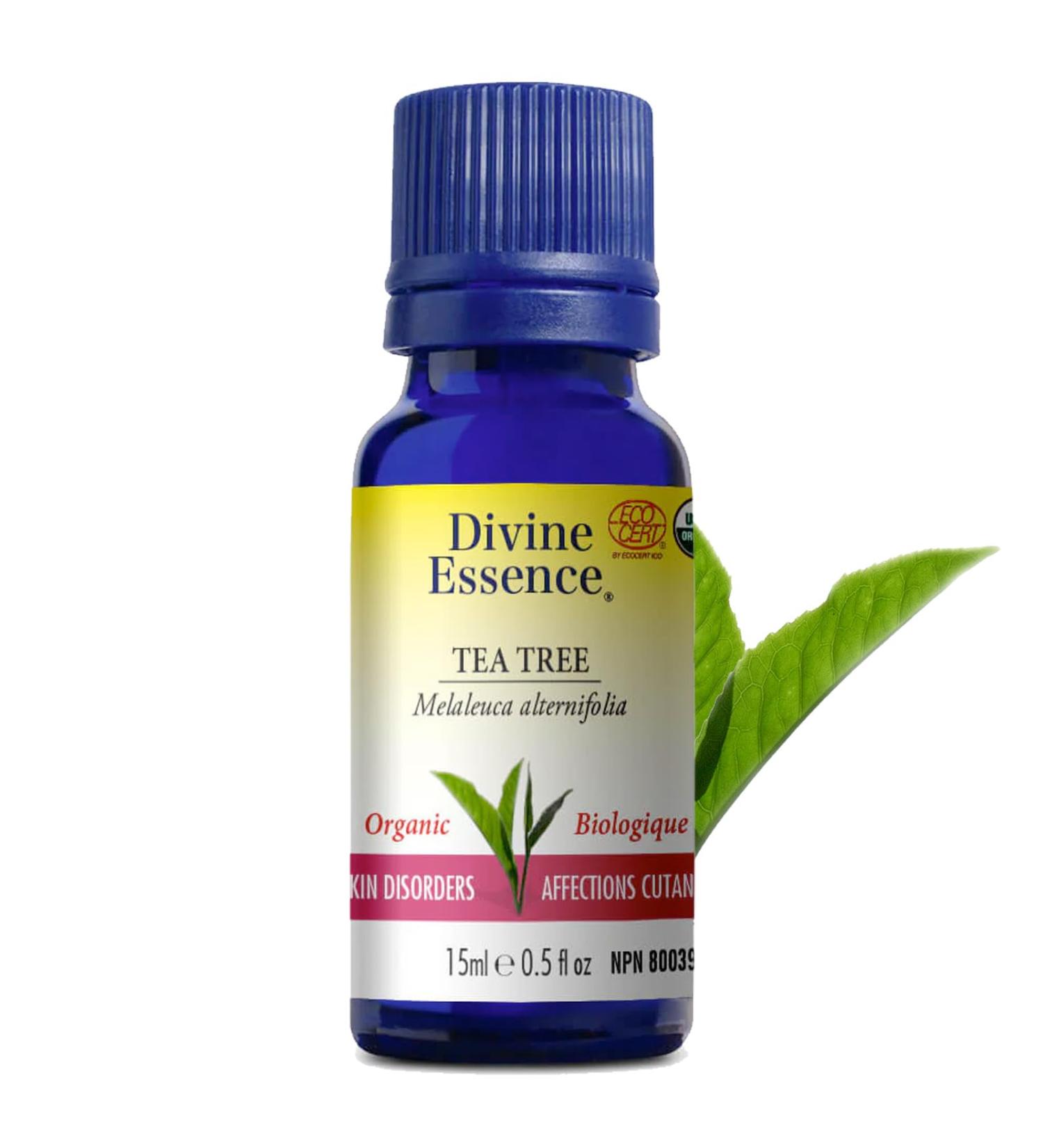 Divine Essence-Organic-Tea Tree Essential Oil-100% pure & natural-15ml ECOCERT NPN: 80039839