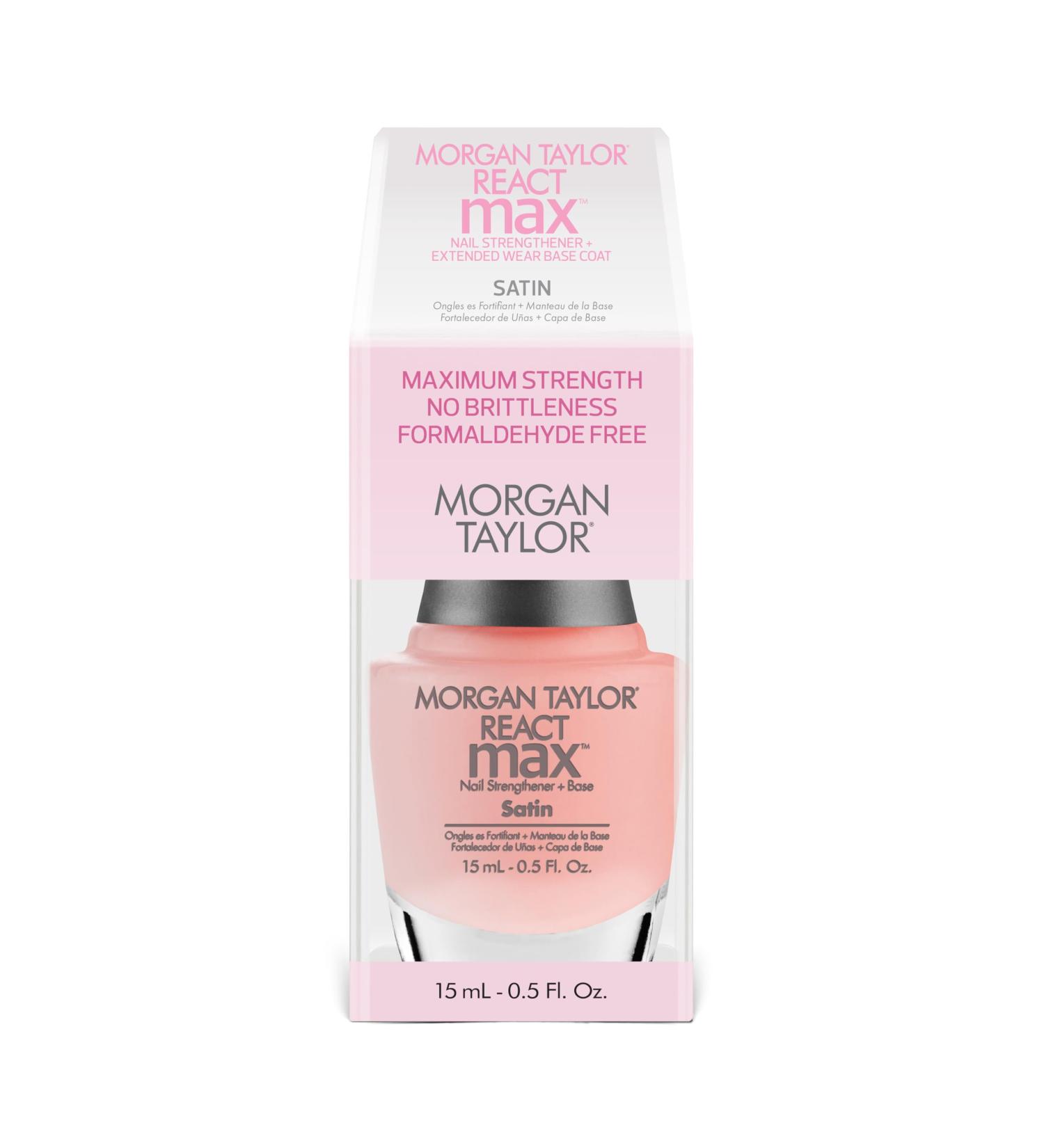 Morgan Taylor React Max Satin Formaldehyde Free Nail Strengthener Extended Wear Base Coat 15ml - Buy Online on SooperMarket.com