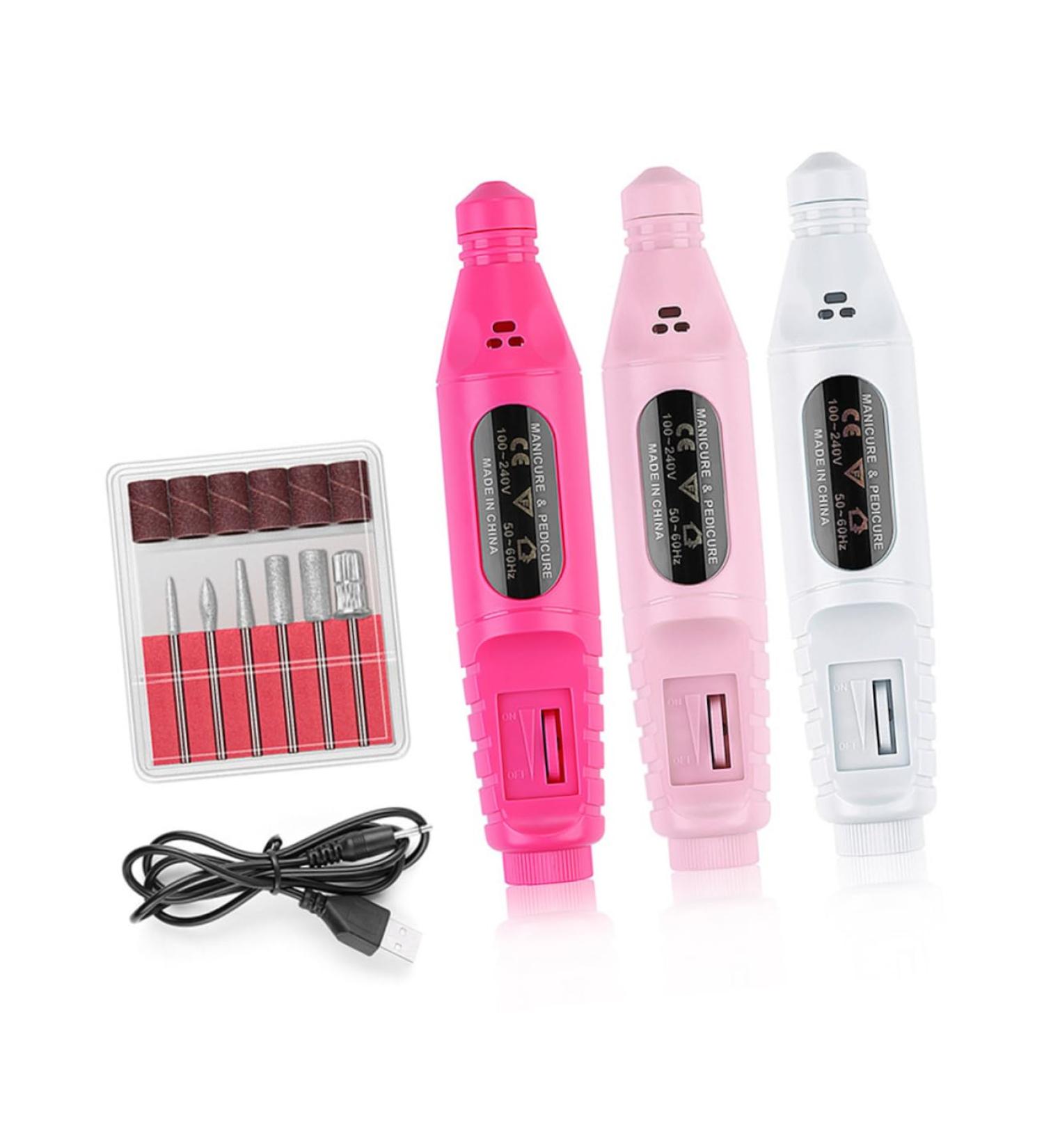 minkissy driller Manicure tools major sander power tool nail tool polisher portable nail art gel power tools wireless hand wisking tool drill nail manicure 13.8*2.8cm Rosy - Buy Online on SooperMarket.com