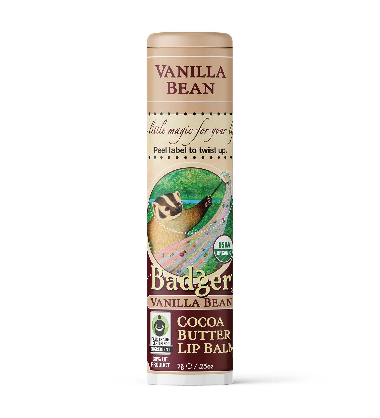 Buy Badger Cocoa Butter Lip Balm - Creamy Cocoa | Certified Organic Fair Trade & Natural Lip Butter (0.25 oz - Buy Online on SooperMarket.com