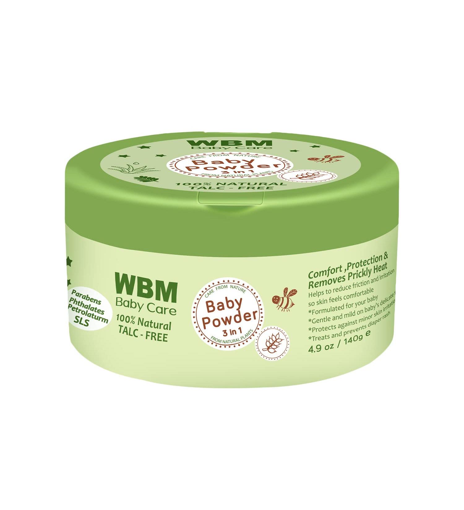 WBM Care Baby Powder Talc Free - Unscented, 140g | Gentle Formula for Delicate Baby Skin - Buy Online on SooperMarket.com